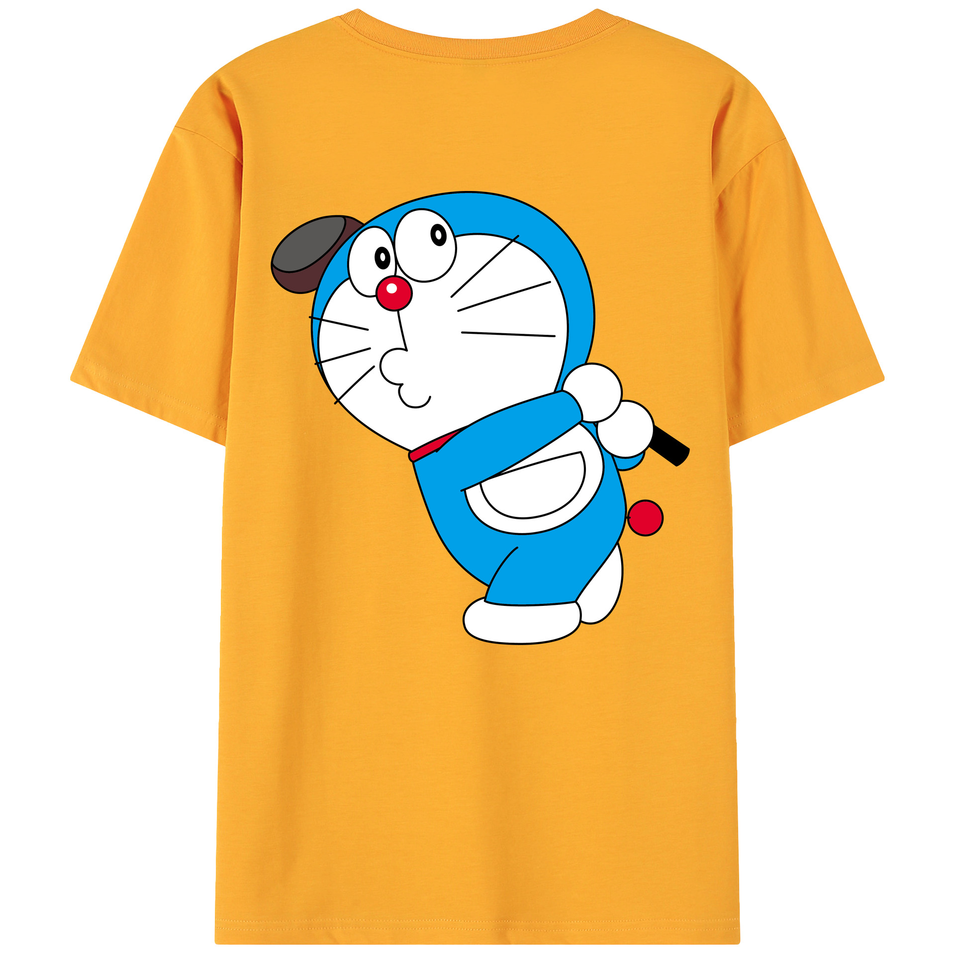 （画像用） ドラえもん Doraemon 綿100％ メンズ半袖Tシャツ（バックプリント） 通気性