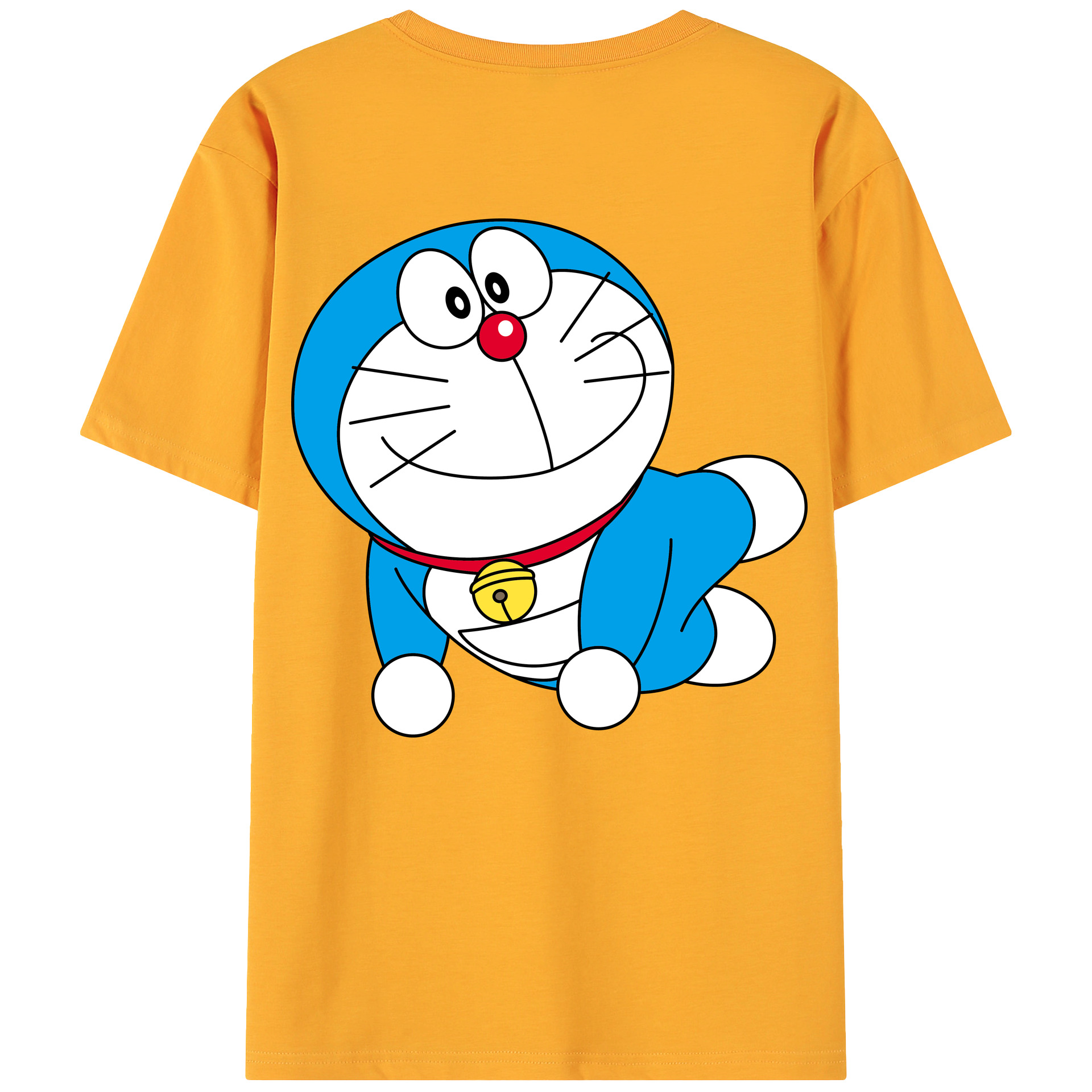 （画像用） ドラえもん Doraemon 綿100％ メンズ半袖Tシャツ（バックプリント） 通気性