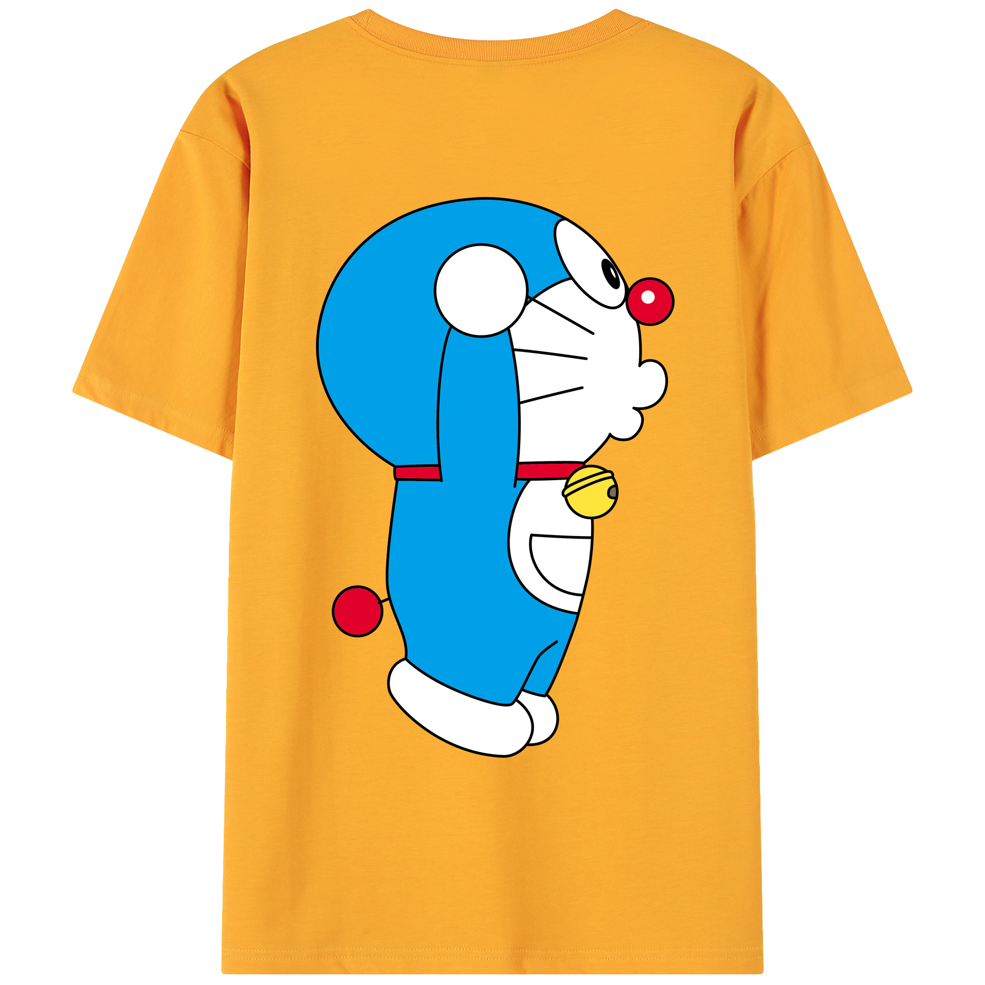 （画像用） ドラえもん Doraemon 綿100％ メンズ半袖Tシャツ（バックプリント） 通気性
