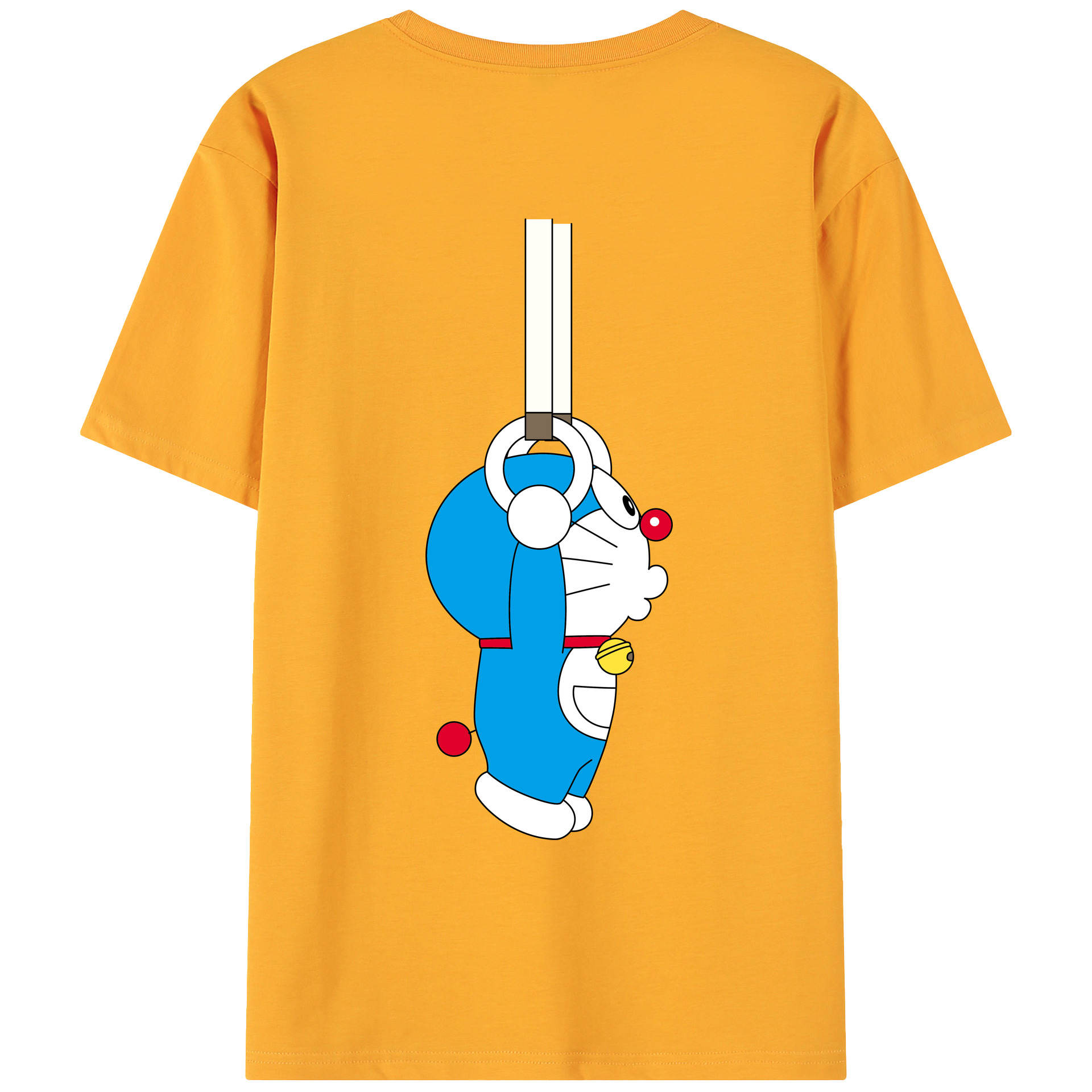 （画像用） ドラえもん Doraemon 綿100％ メンズ半袖Tシャツ（バックプリント） 通気性