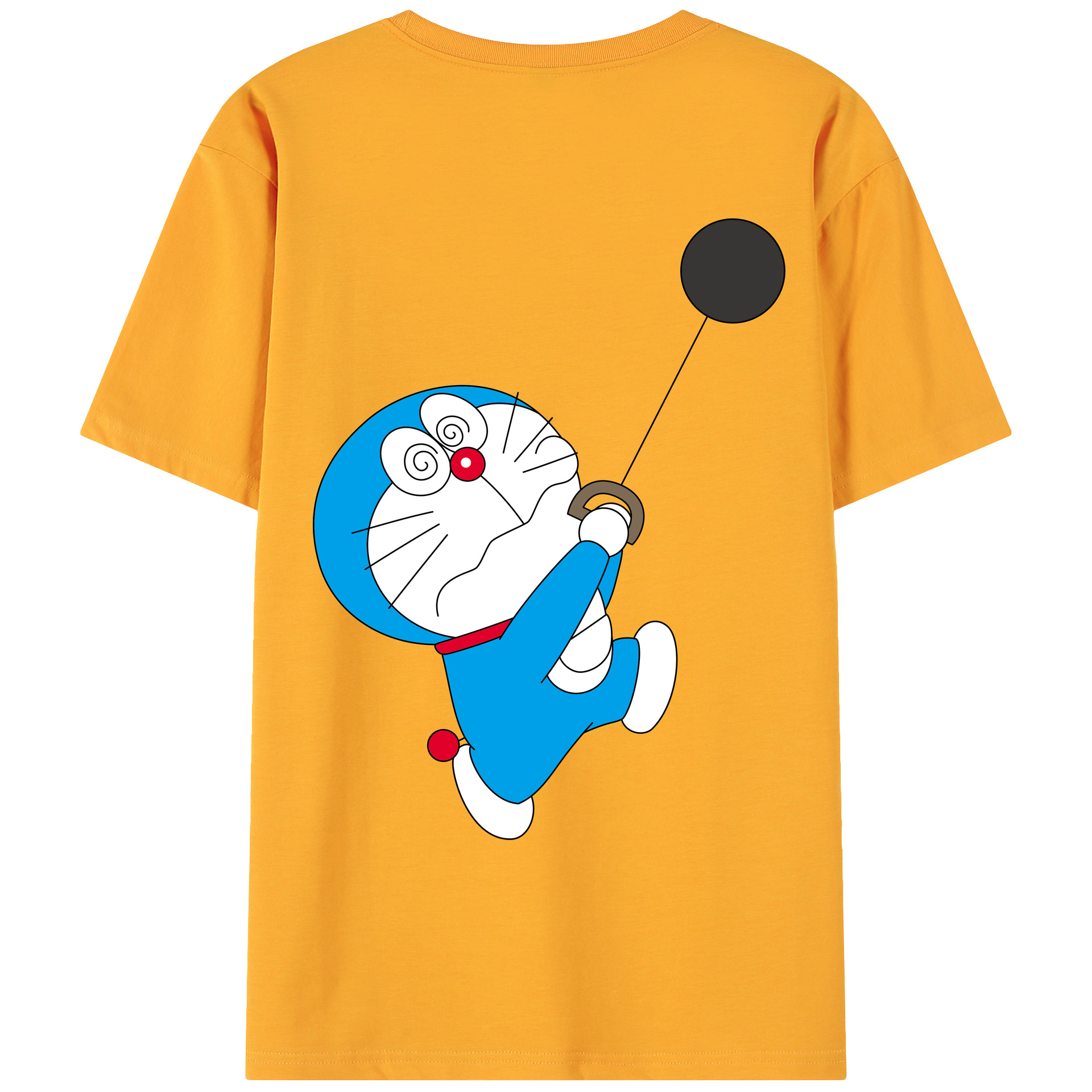 （画像用） ドラえもん Doraemon 綿100％ メンズ半袖Tシャツ（バックプリント） 通気性