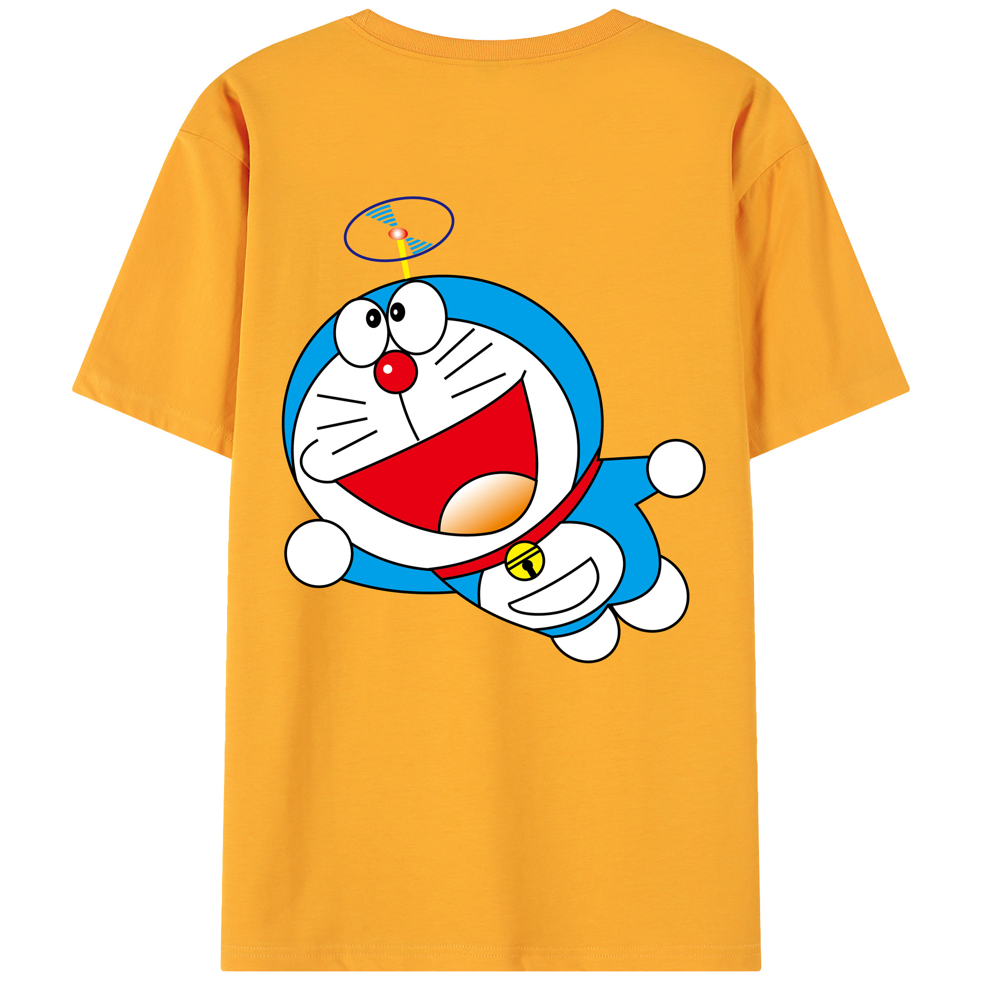 （画像用） ドラえもん Doraemon 綿100％ メンズ半袖Tシャツ（バックプリント） 通気性
