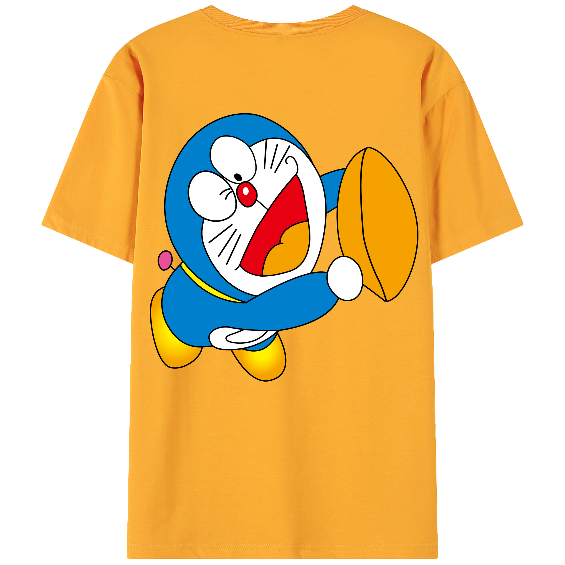 （画像用） ドラえもん Doraemon 綿100％ メンズ半袖Tシャツ（バックプリント） 通気性