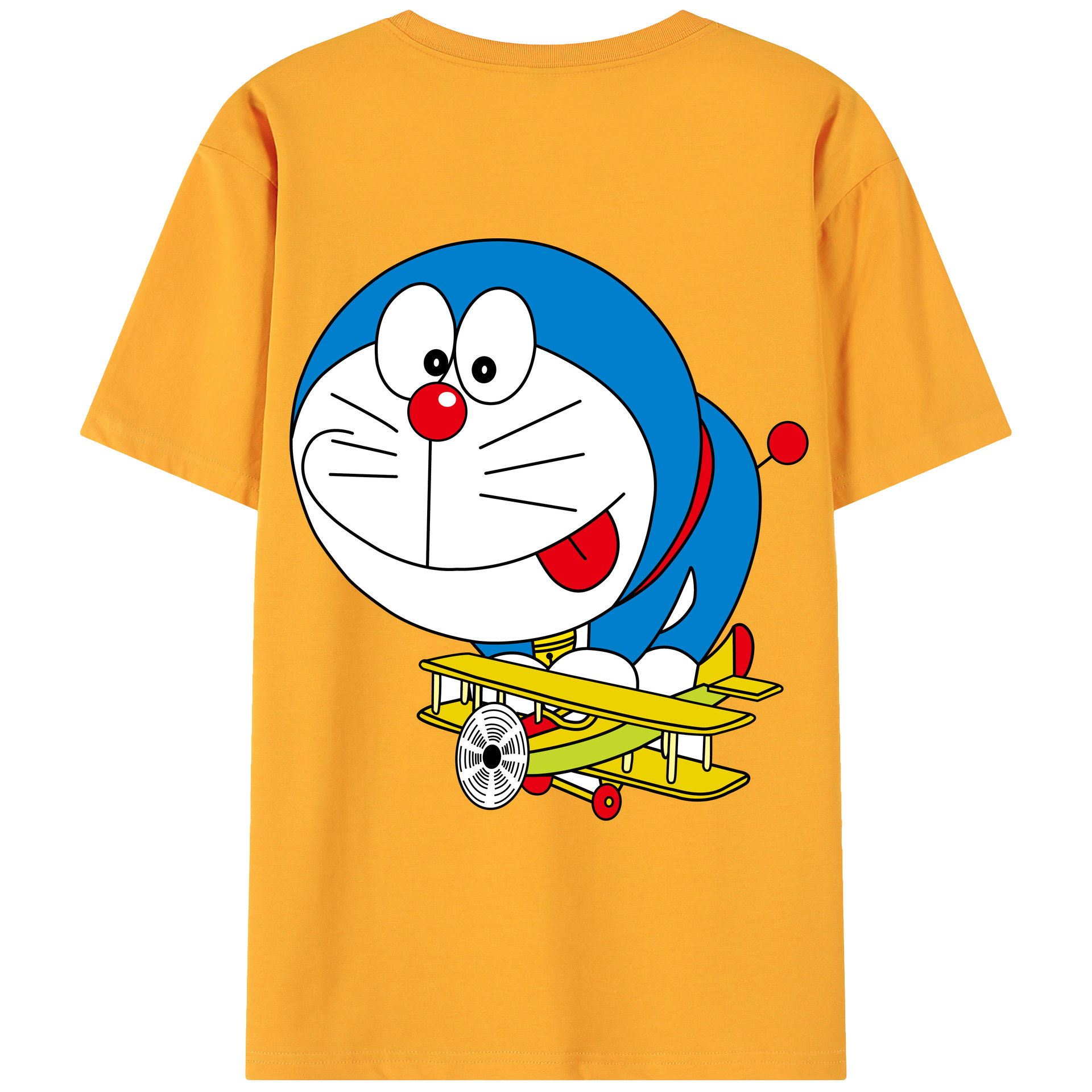 （画像用） ドラえもん Doraemon 綿100％ メンズ半袖Tシャツ（バックプリント） 通気性