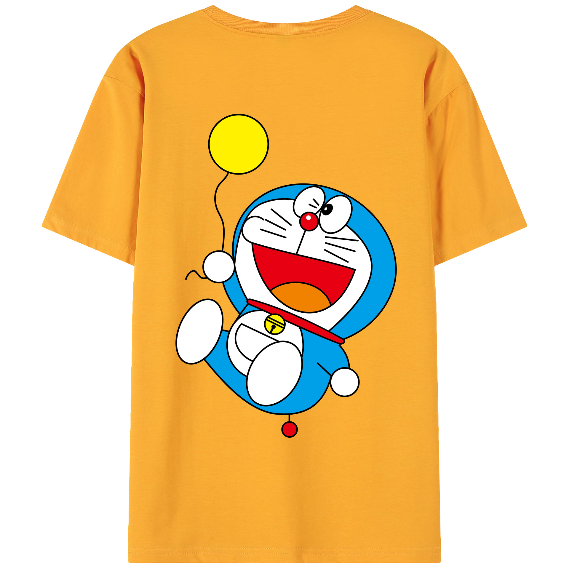 （画像用） ドラえもん Doraemon 綿100％ メンズ半袖Tシャツ（バックプリント） 通気性