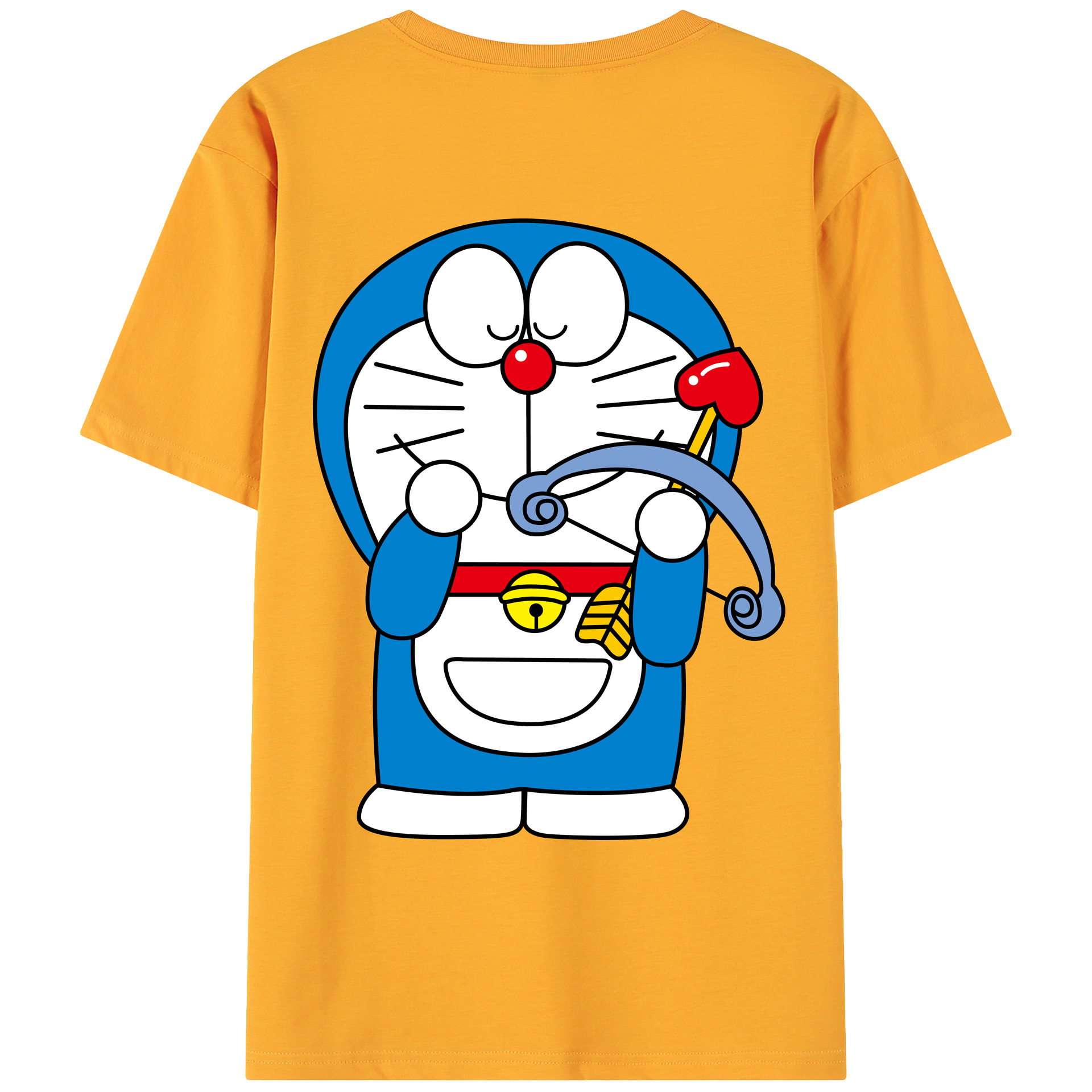 （画像用） ドラえもん Doraemon 綿100％ メンズ半袖Tシャツ（バックプリント） 通気性