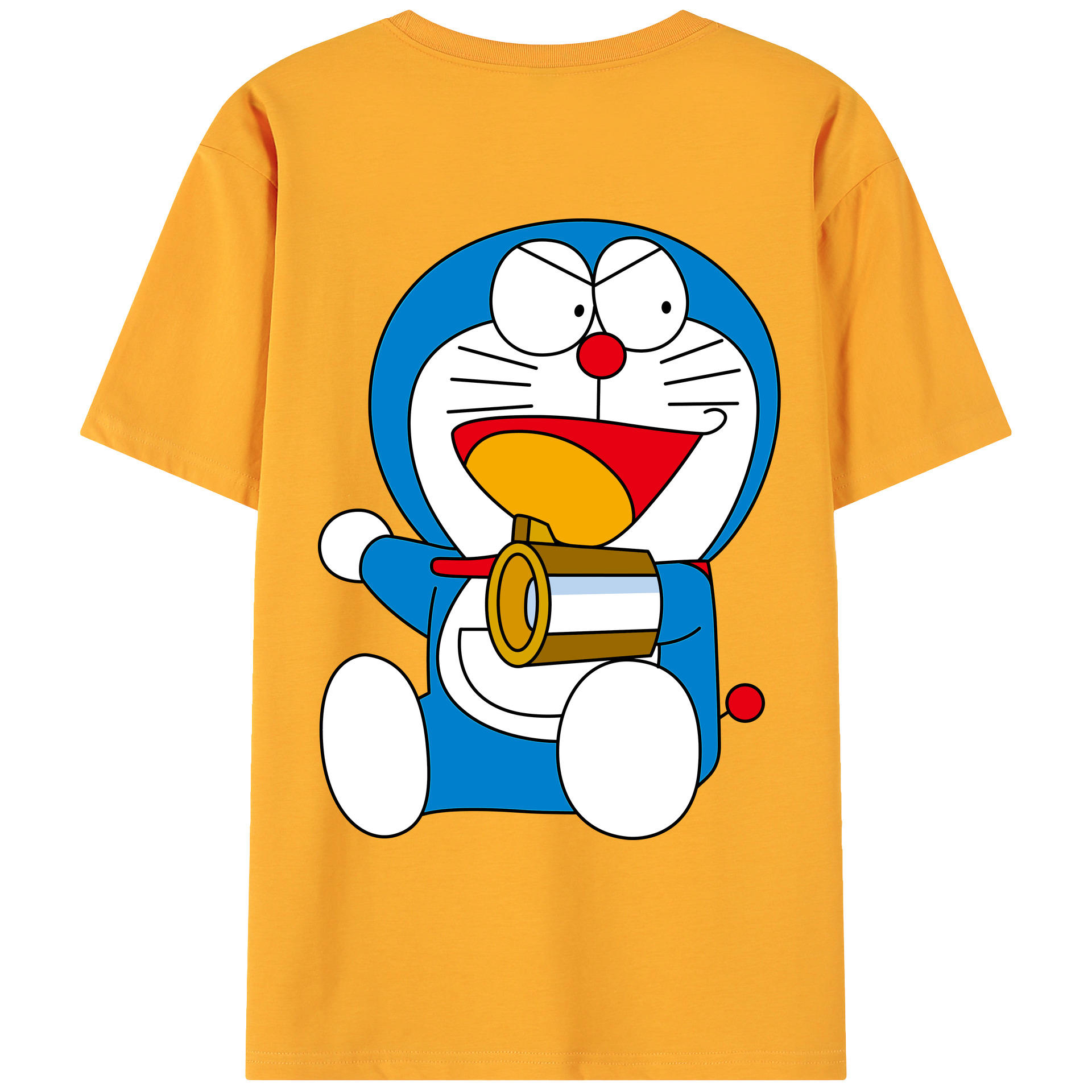 （画像用） ドラえもん Doraemon 綿100％ メンズ半袖Tシャツ（バックプリント） 通気性