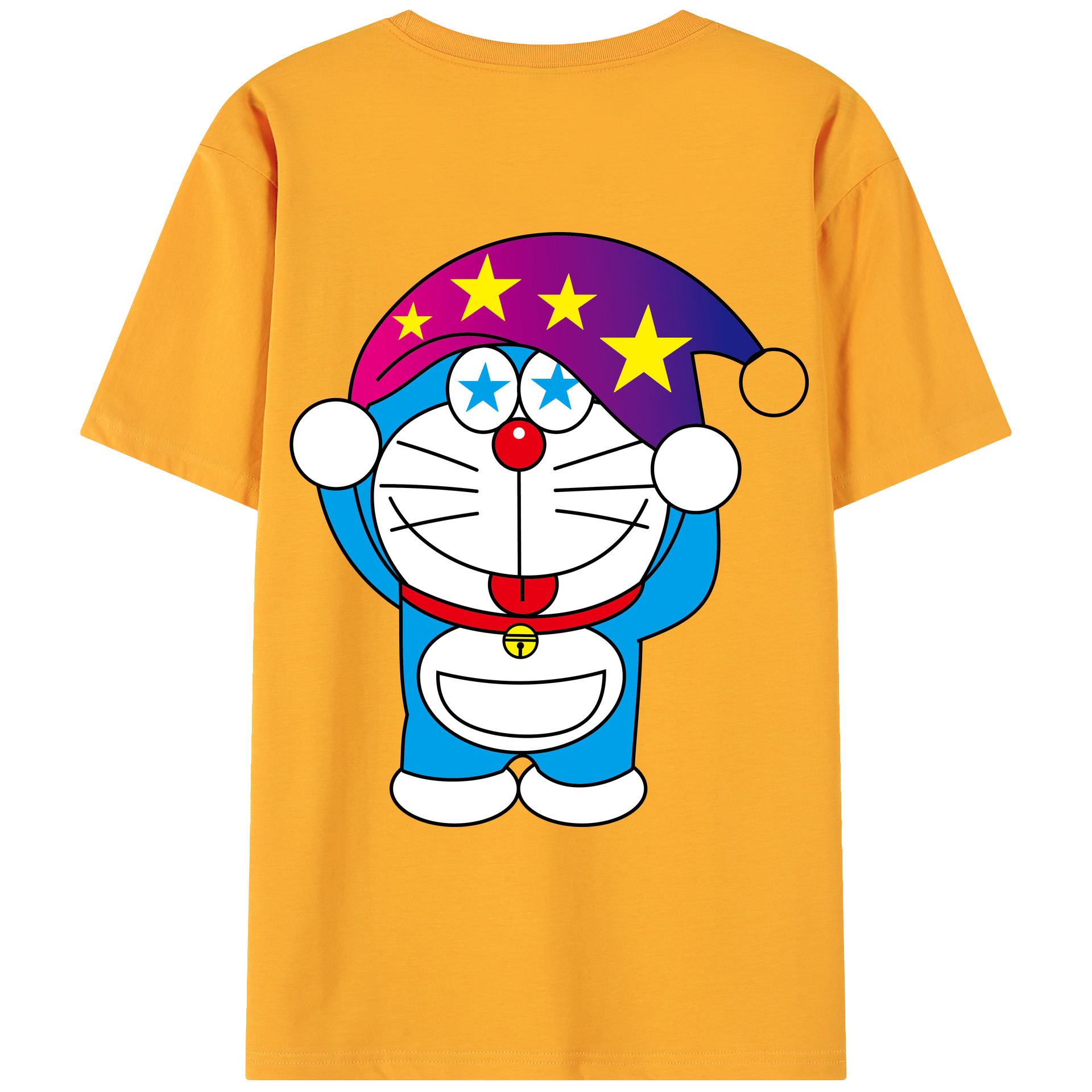 （画像用） ドラえもん Doraemon 綿100％ メンズ半袖Tシャツ（バックプリント） 通気性