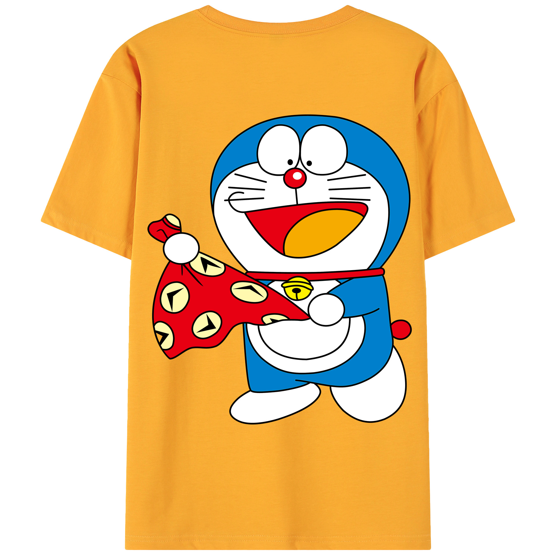 （画像用） ドラえもん Doraemon 綿100％ メンズ半袖Tシャツ（バックプリント） 通気性