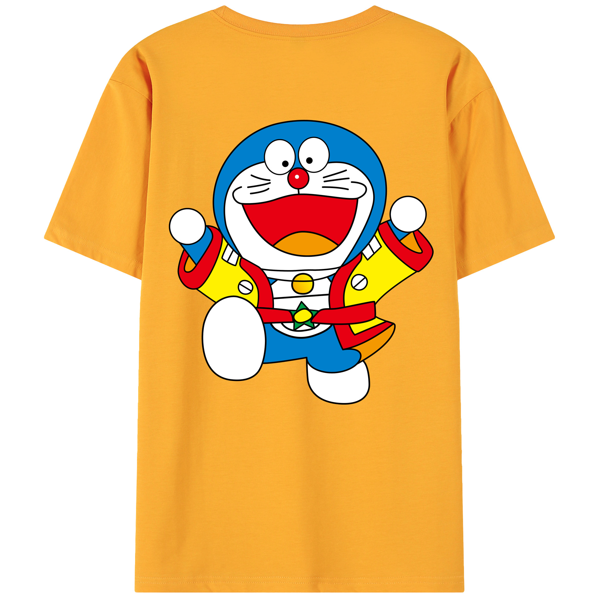 （画像用） ドラえもん Doraemon 綿100％ メンズ半袖Tシャツ（バックプリント） 通気性