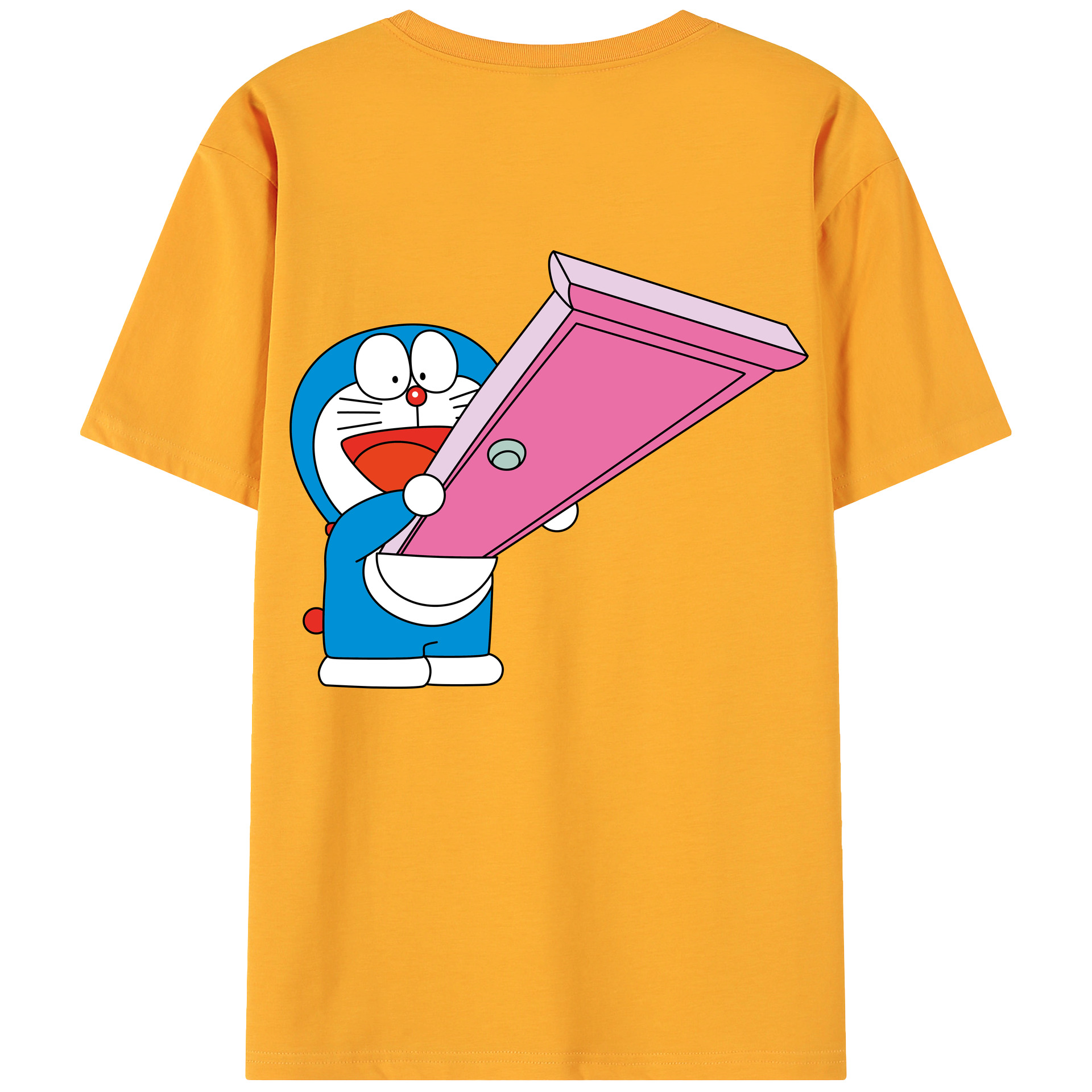 （画像用） ドラえもん Doraemon 綿100％ メンズ半袖Tシャツ（バックプリント） 通気性