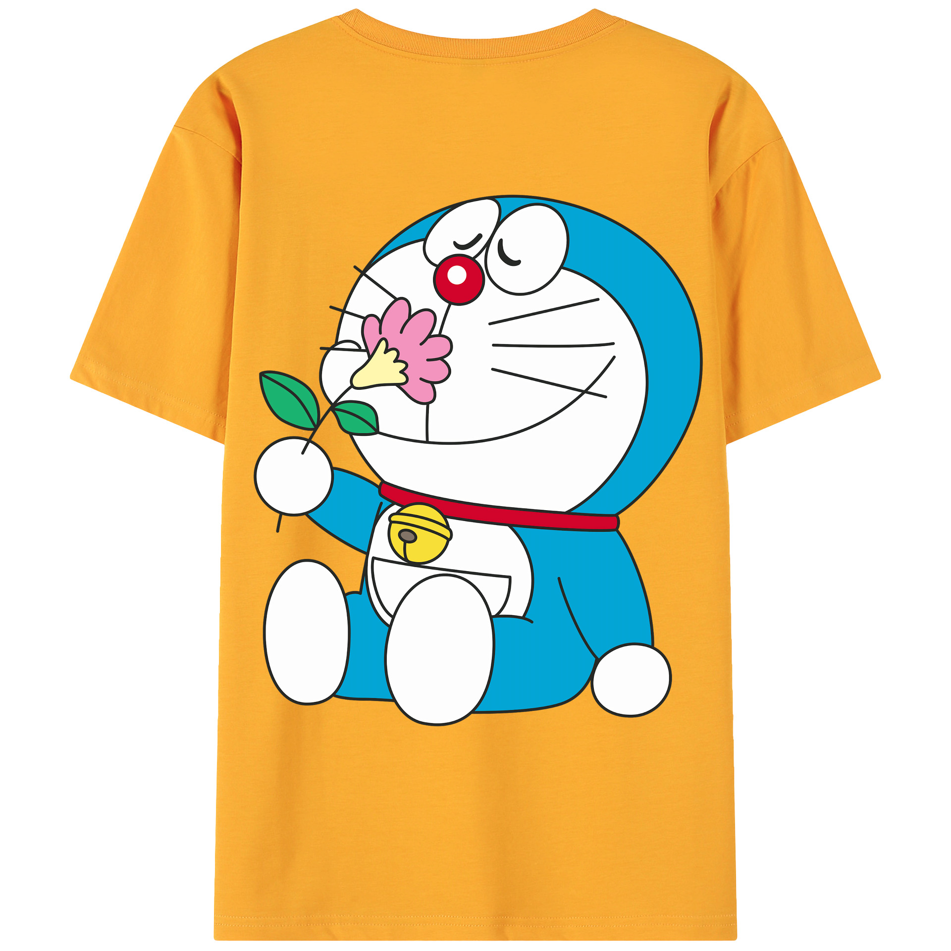 （画像用） ドラえもん Doraemon 綿100％ メンズ半袖Tシャツ（バックプリント） 通気性