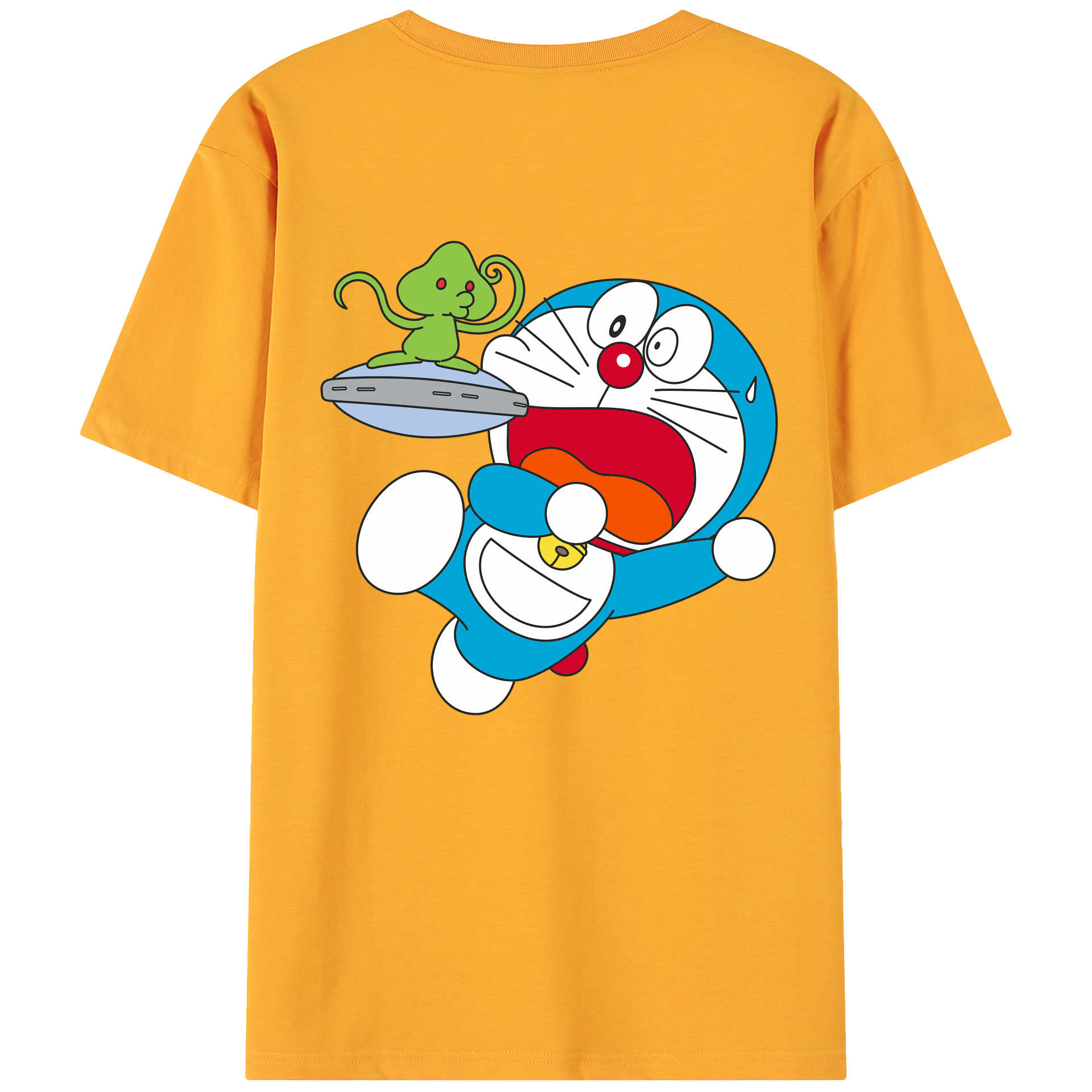 （画像用） ドラえもん Doraemon 綿100％ メンズ半袖Tシャツ（バックプリント） 通気性