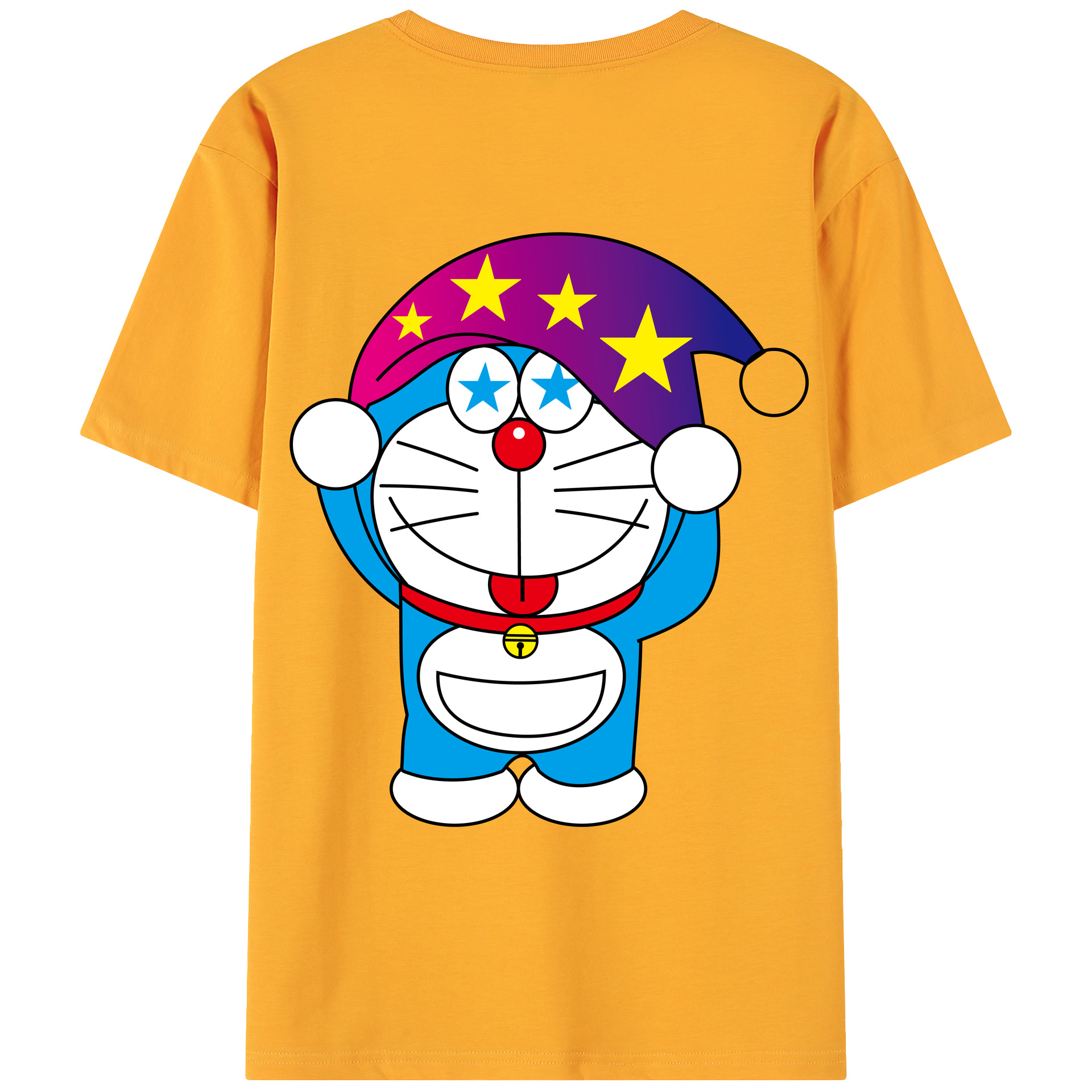 （画像用） ドラえもん Doraemon 綿100％ メンズ半袖Tシャツ（バックプリント） 通気性