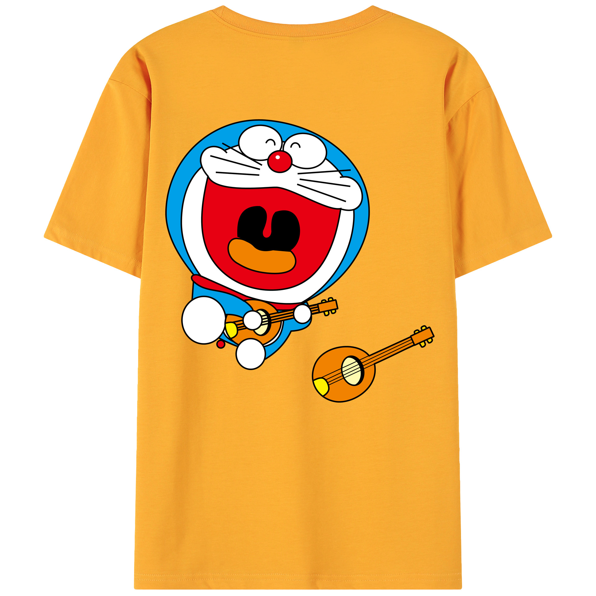 （画像用） ドラえもん Doraemon 綿100％ メンズ半袖Tシャツ（バックプリント） 通気性