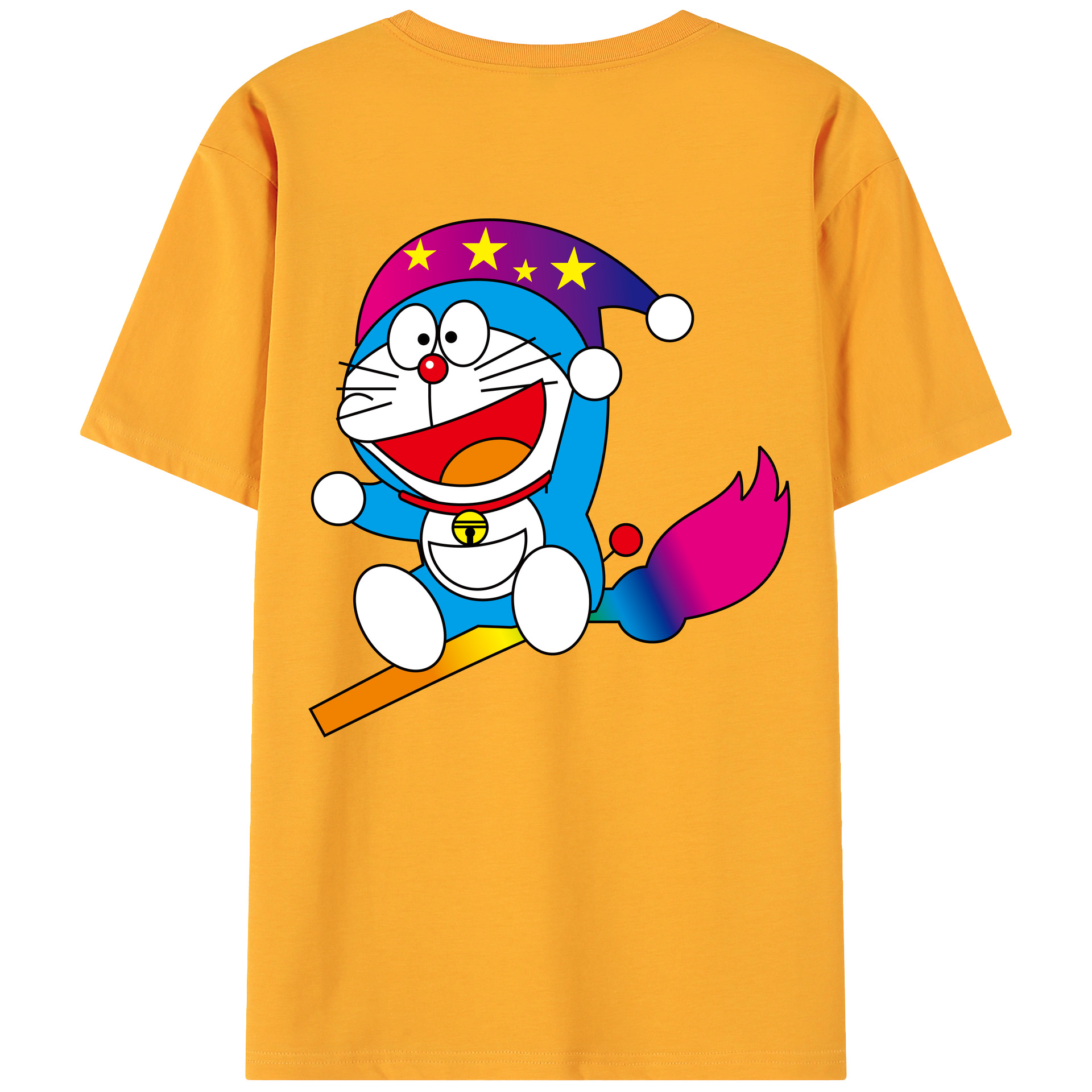 （画像用） ドラえもん Doraemon 綿100％ メンズ半袖Tシャツ（バックプリント） 通気性