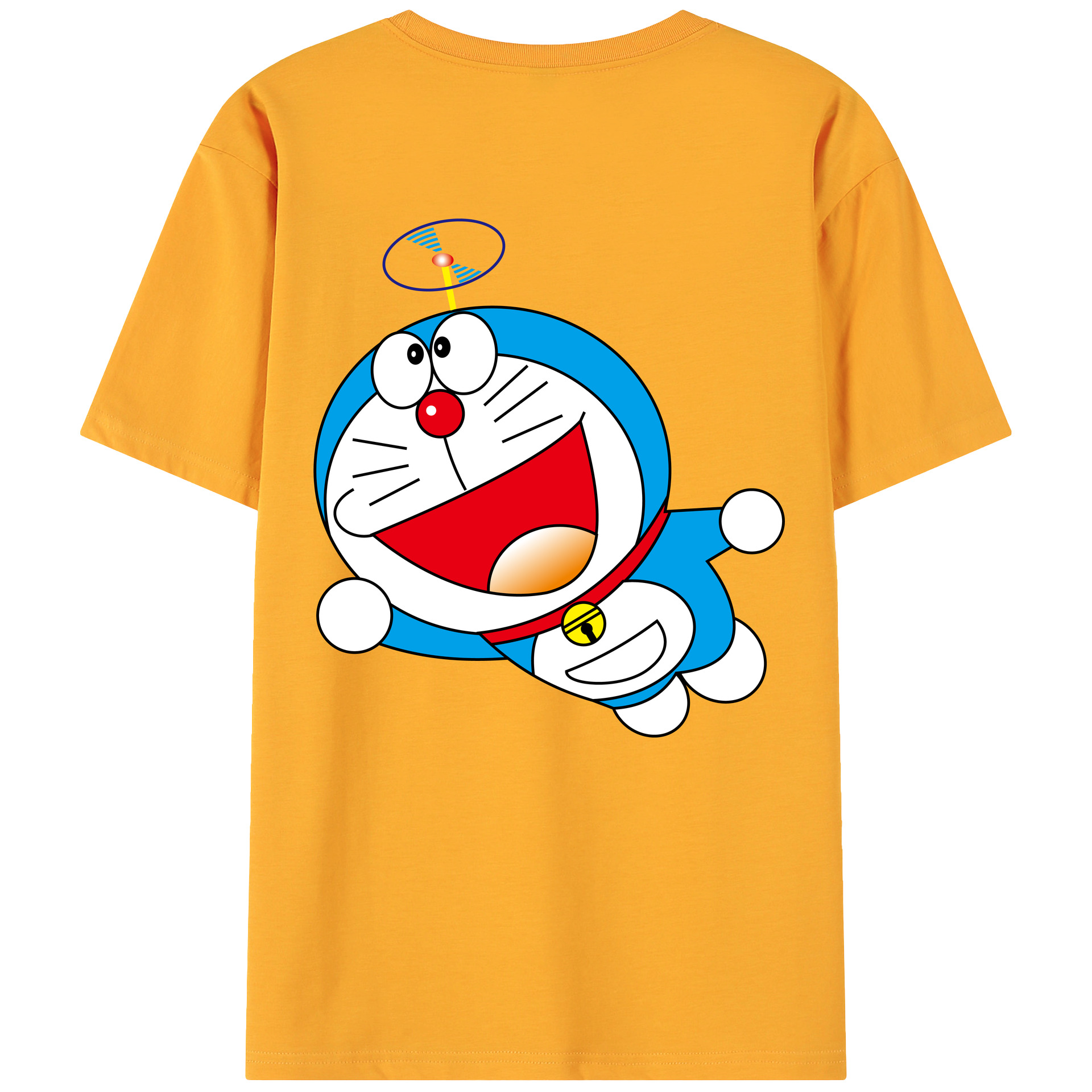 （画像用） ドラえもん Doraemon 綿100％ メンズ半袖Tシャツ（バックプリント） 通気性