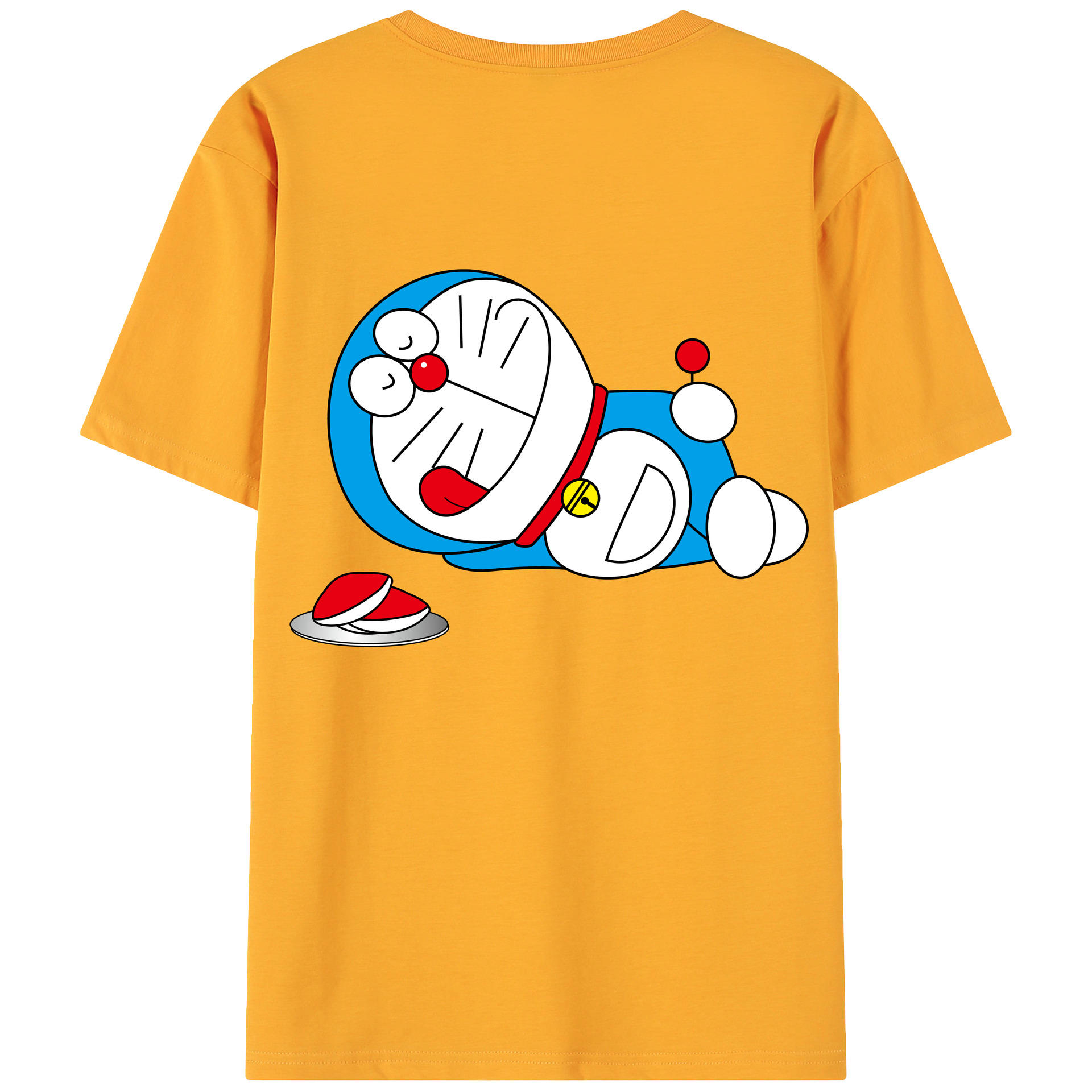 （画像用） ドラえもん Doraemon 綿100％ メンズ半袖Tシャツ（バックプリント） 通気性