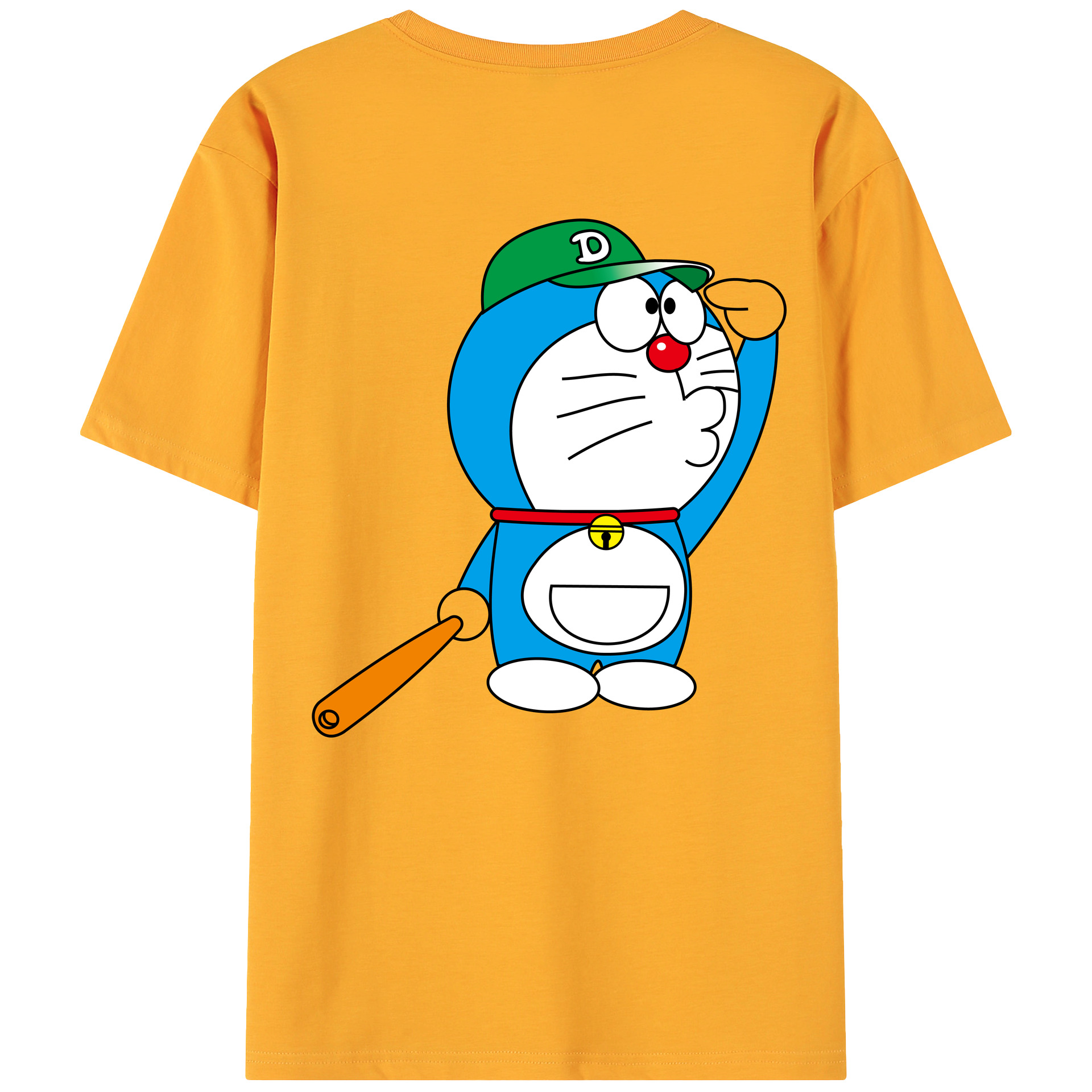 （画像用） ドラえもん Doraemon 綿100％ メンズ半袖Tシャツ（バックプリント） 通気性