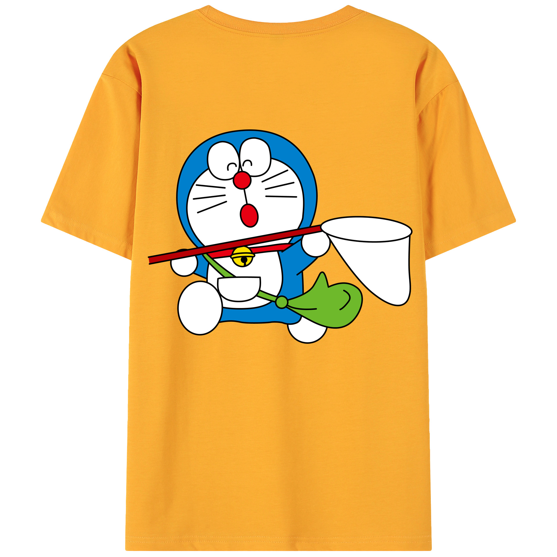 （画像用） ドラえもん Doraemon 綿100％ メンズ半袖Tシャツ（バックプリント） 通気性