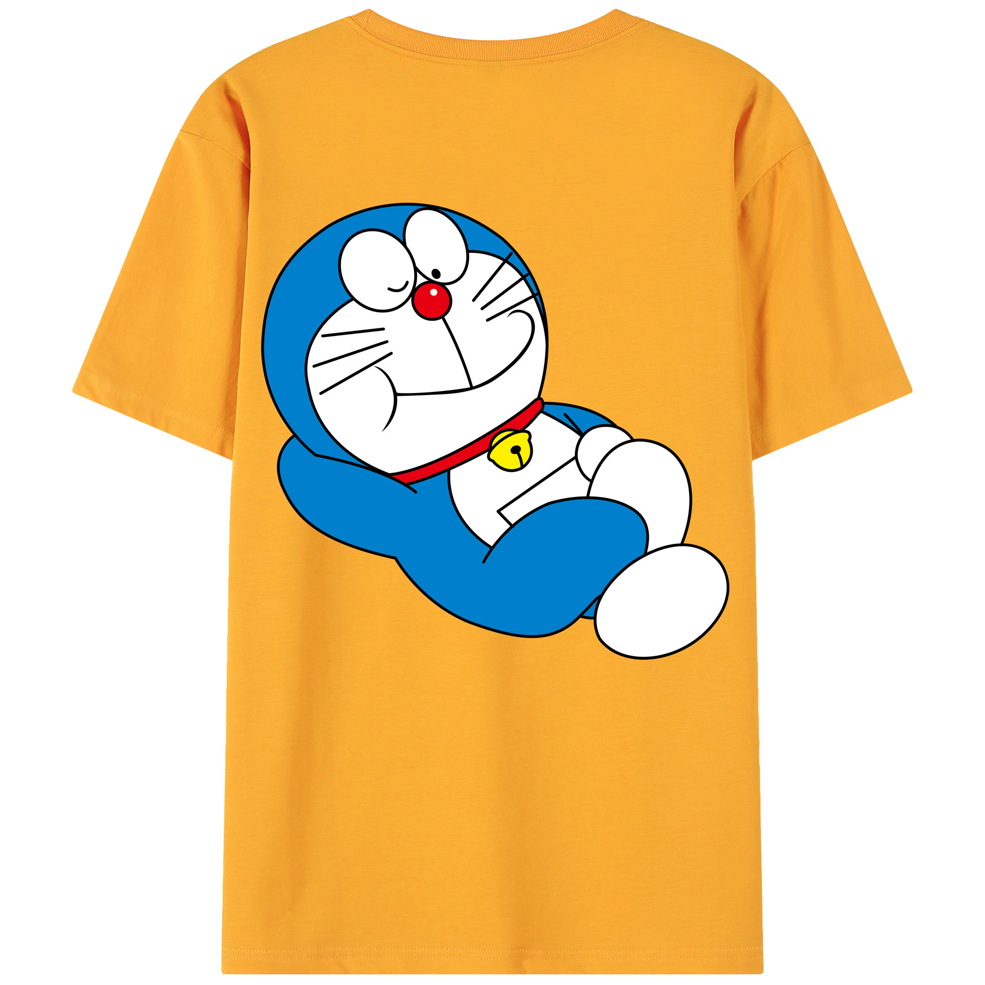（画像用） ドラえもん Doraemon 綿100％ メンズ半袖Tシャツ（バックプリント） 通気性