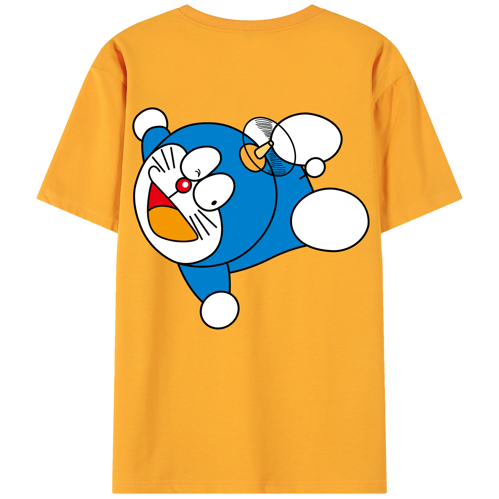 （画像用） ドラえもん Doraemon 綿100％ メンズ半袖Tシャツ（バックプリント） 通気性