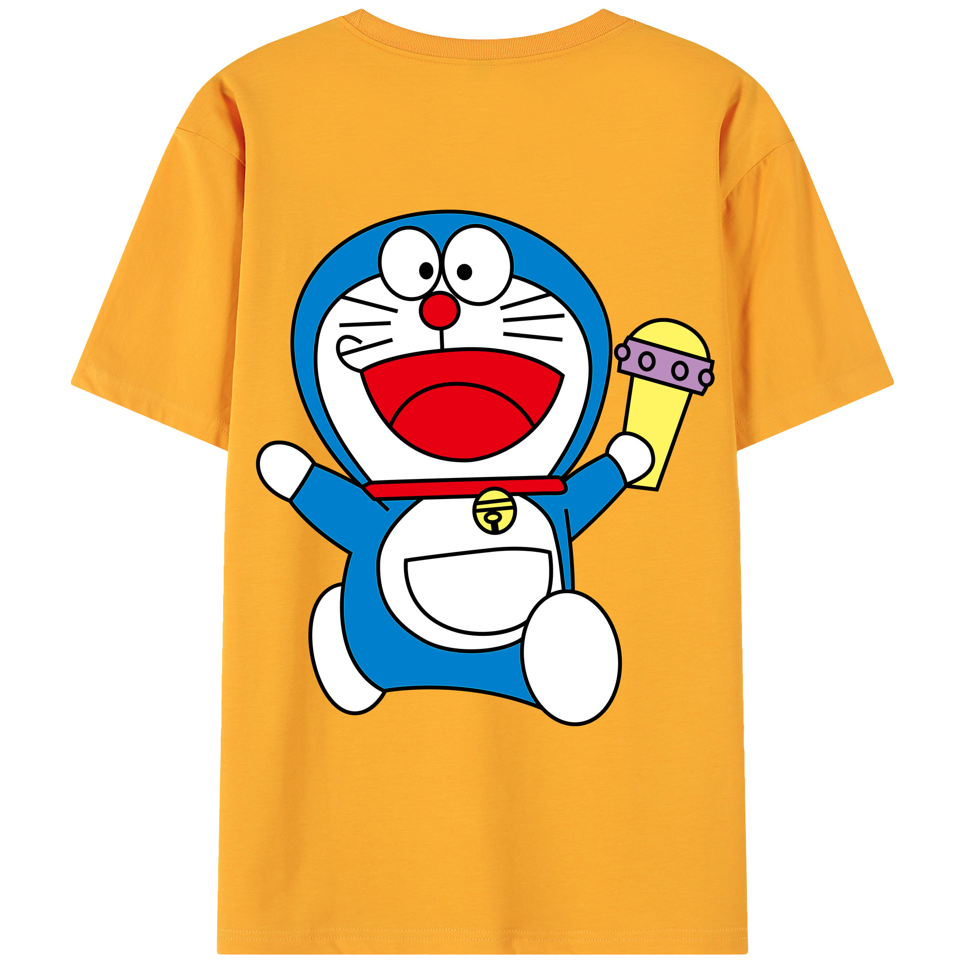 （画像用） ドラえもん Doraemon 綿100％ メンズ半袖Tシャツ（バックプリント） 通気性