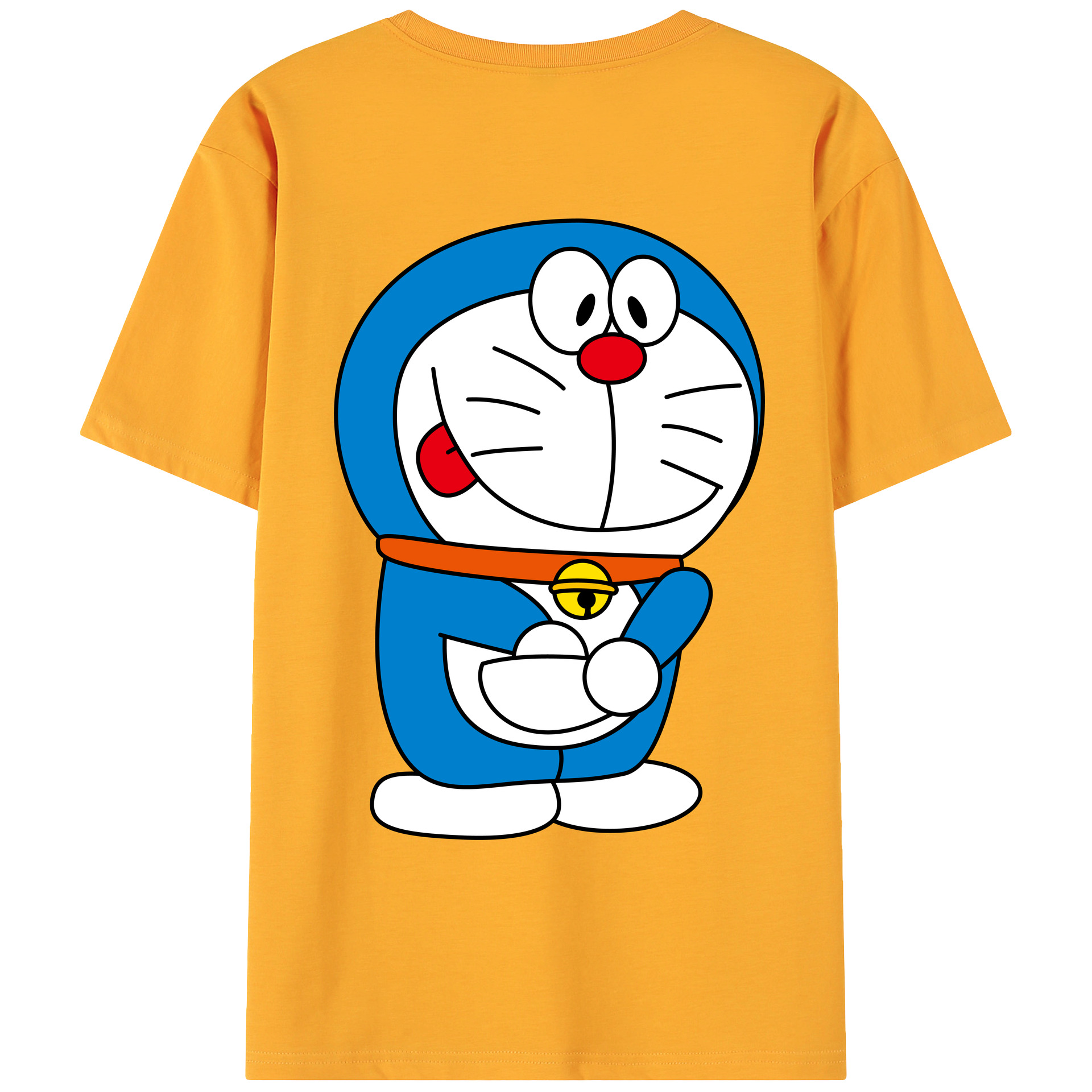 （画像用） ドラえもん Doraemon 綿100％ メンズ半袖Tシャツ（バックプリント） 通気性
