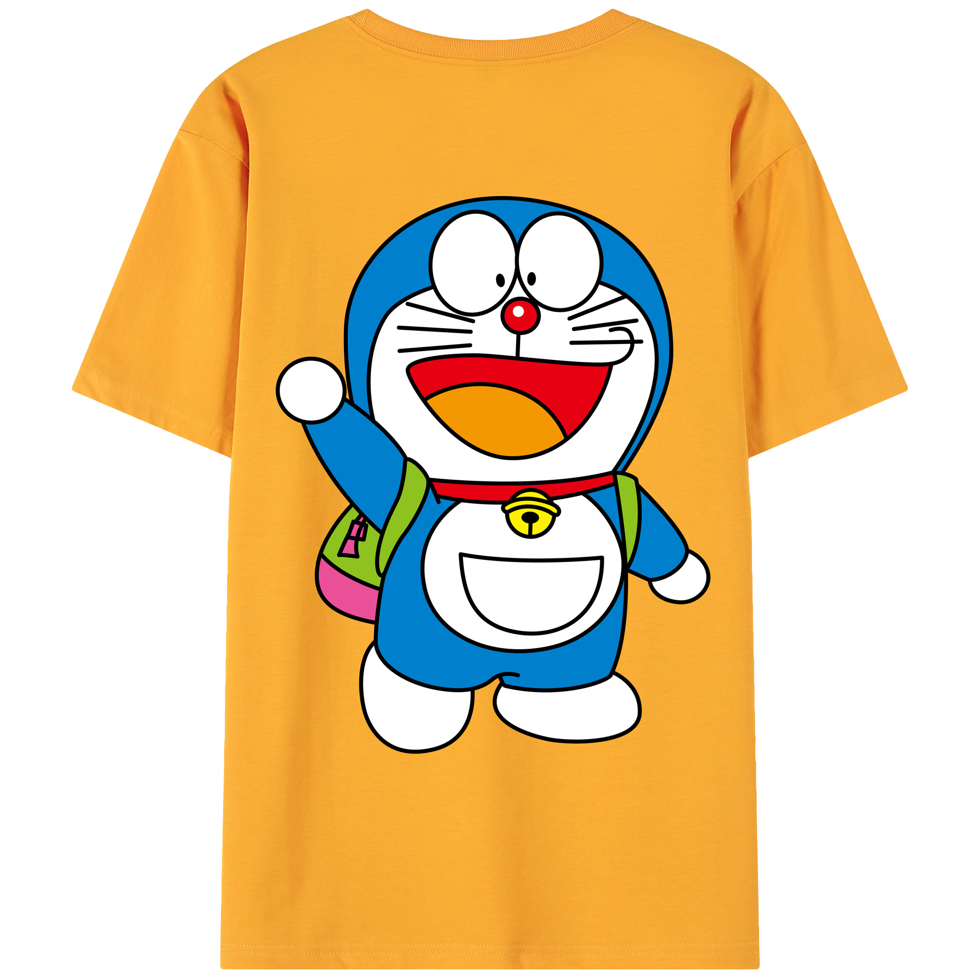 （画像用） ドラえもん Doraemon 綿100％ メンズ半袖Tシャツ（バックプリント） 通気性