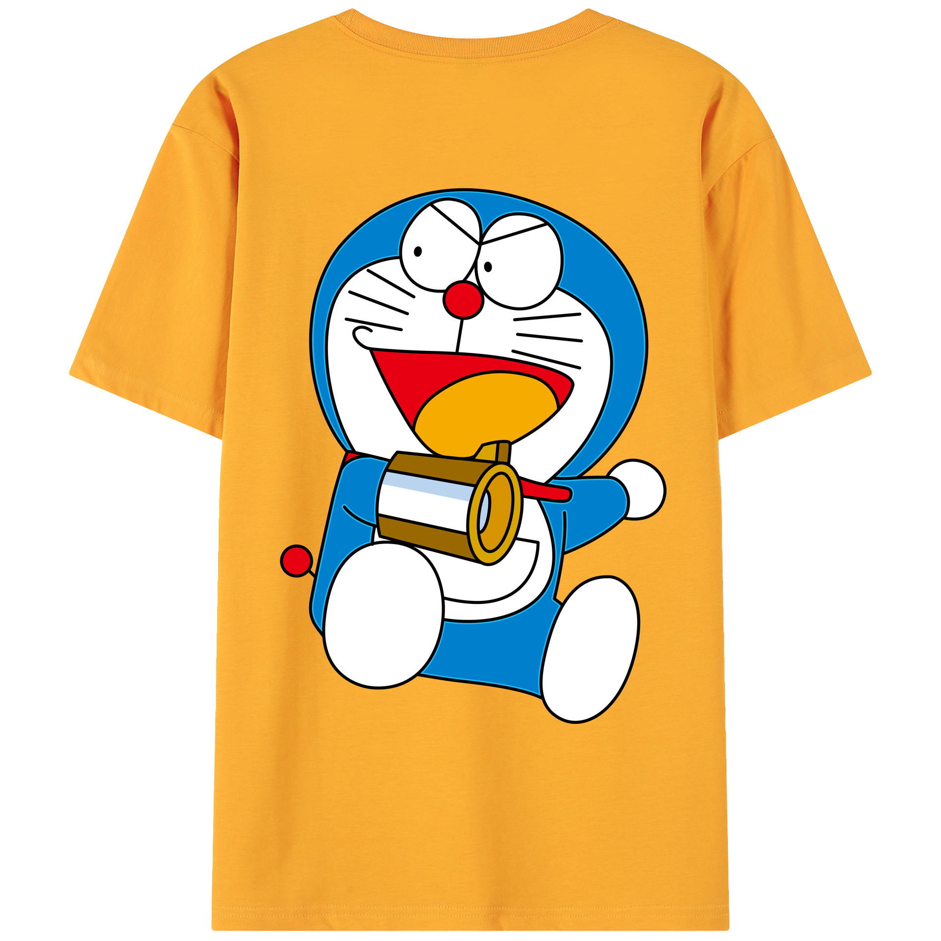 （画像用） ドラえもん Doraemon 綿100％ メンズ半袖Tシャツ（バックプリント） 通気性