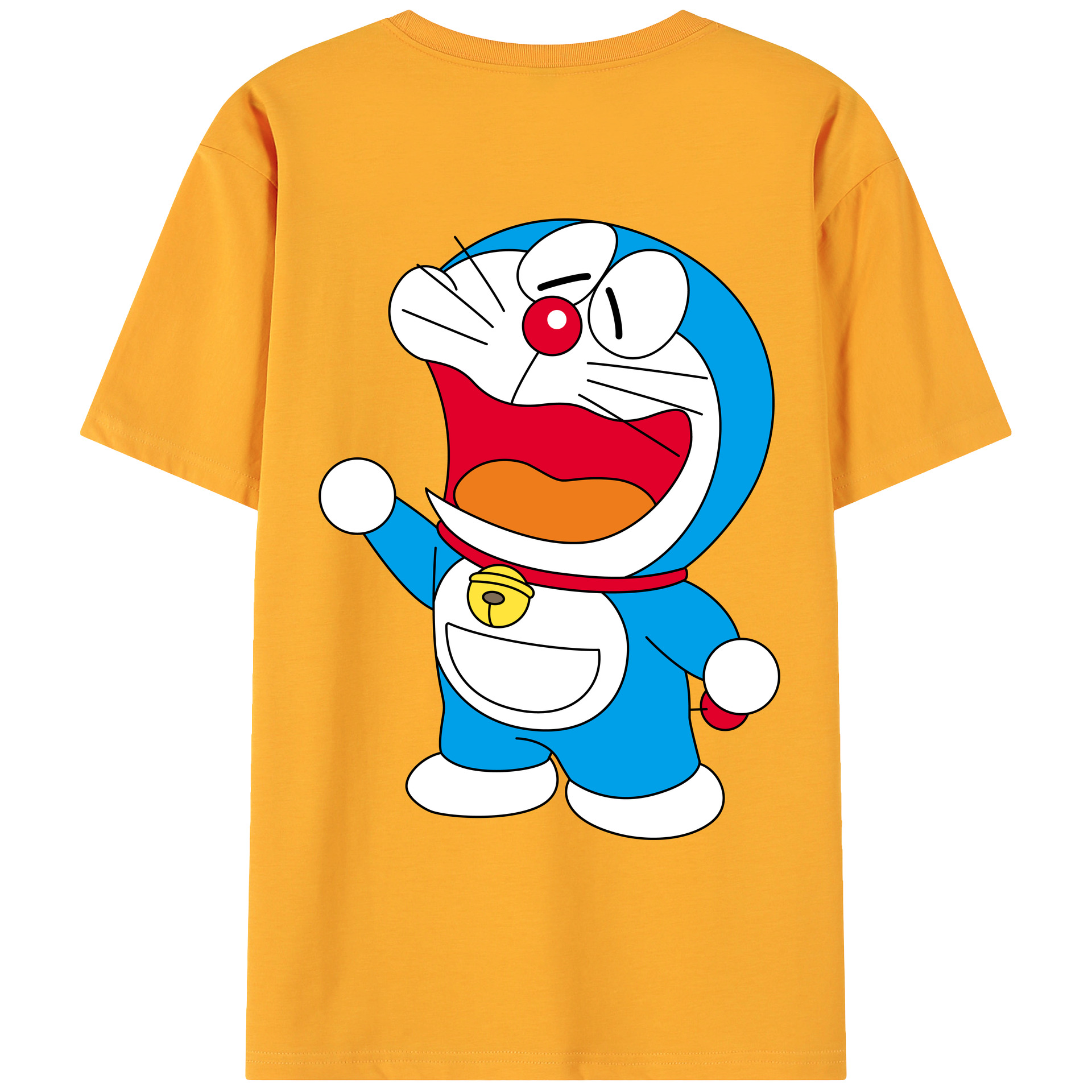 （画像用） ドラえもん Doraemon 綿100％ メンズ半袖Tシャツ（バックプリント） 通気性