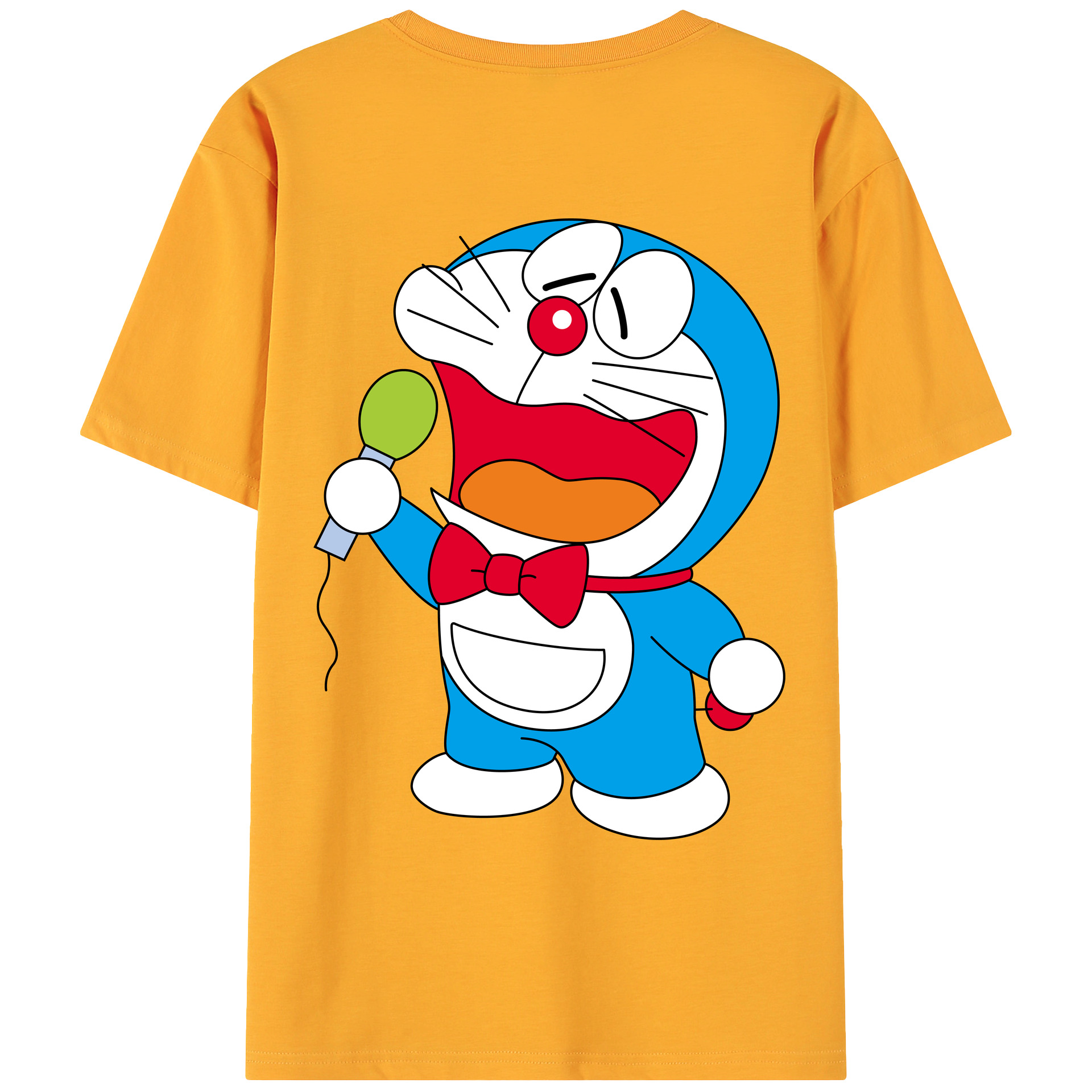 （画像用） ドラえもん Doraemon 綿100％ メンズ半袖Tシャツ（バックプリント） 通気性