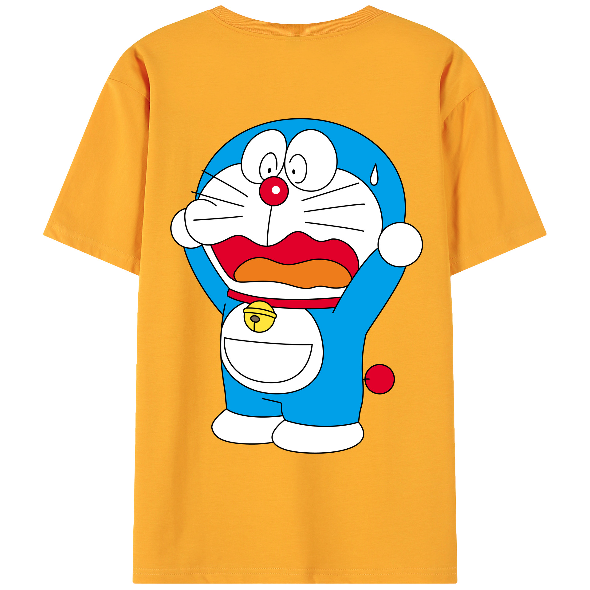 （画像用） ドラえもん Doraemon 綿100％ メンズ半袖Tシャツ（バックプリント） 通気性