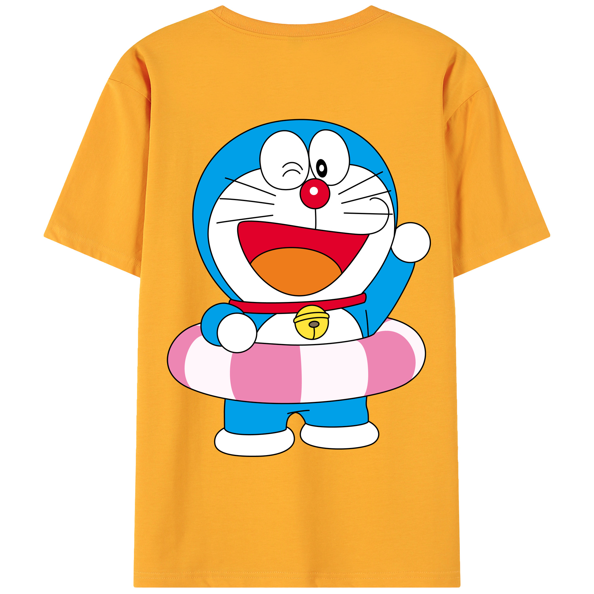（画像用） ドラえもん Doraemon 綿100％ メンズ半袖Tシャツ（バックプリント） 通気性