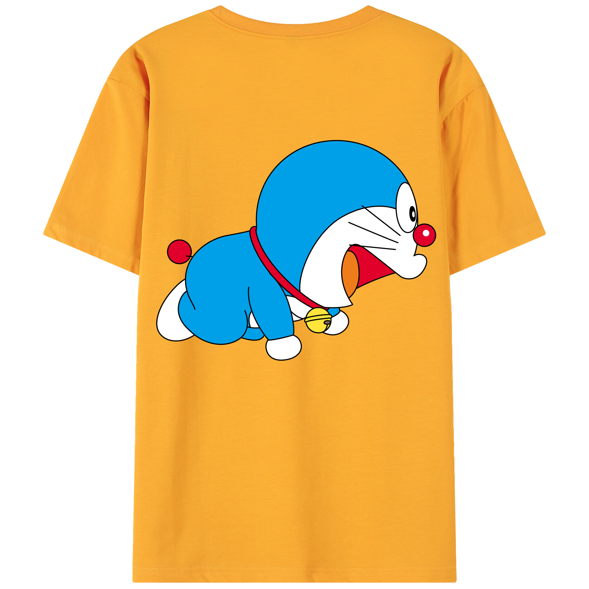 （画像用） ドラえもん Doraemon 綿100％ メンズ半袖Tシャツ（バックプリント） 通気性