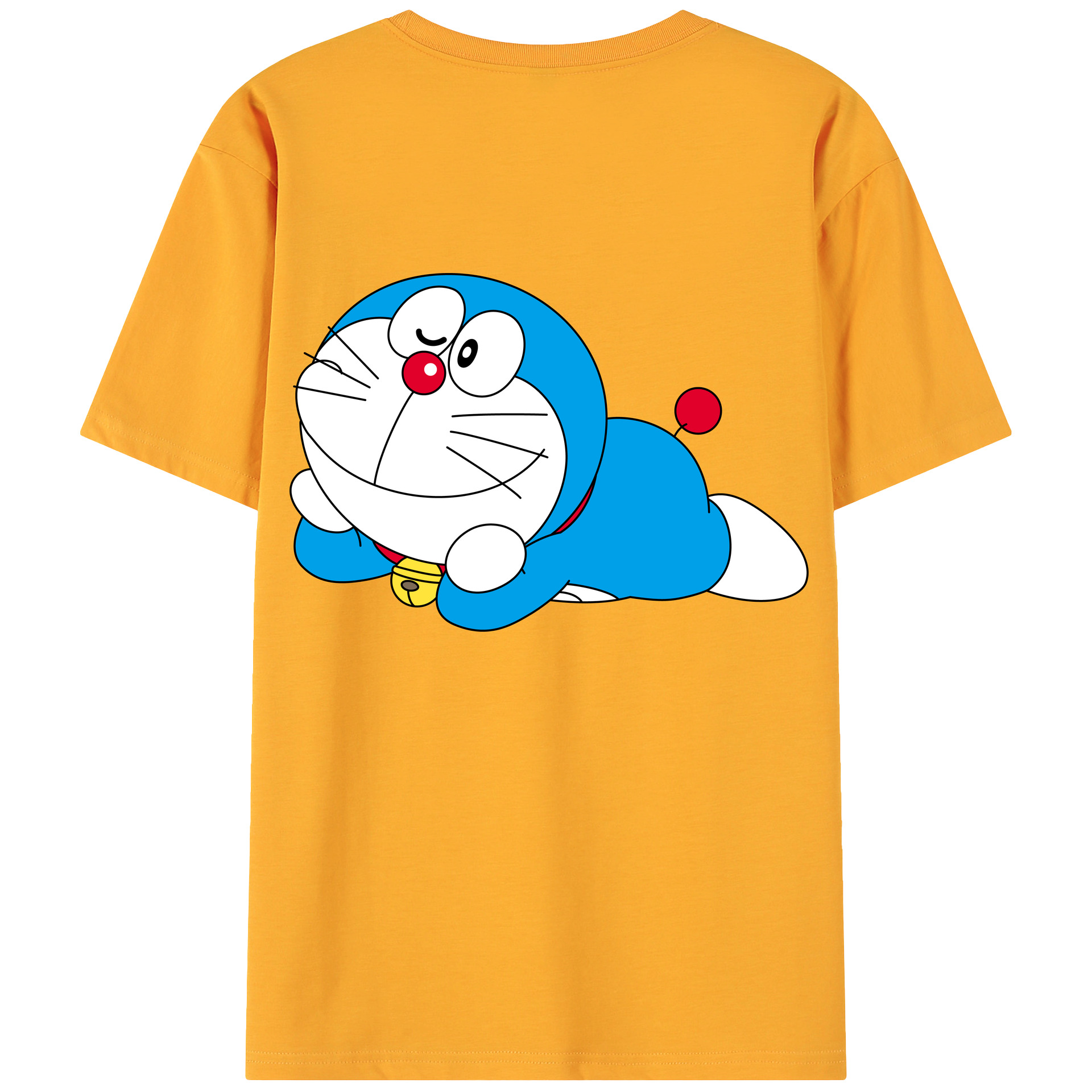 （画像用） ドラえもん Doraemon 綿100％ メンズ半袖Tシャツ（バックプリント） 通気性