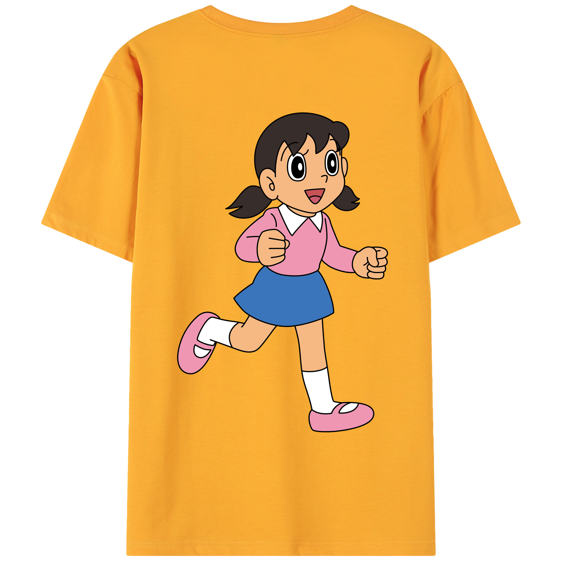 （画像用） ドラえもん みなもと しずか Doraemon Shizuka Minamoto 綿100％ メンズ半袖Tシャツ（バックプリント） 通気性