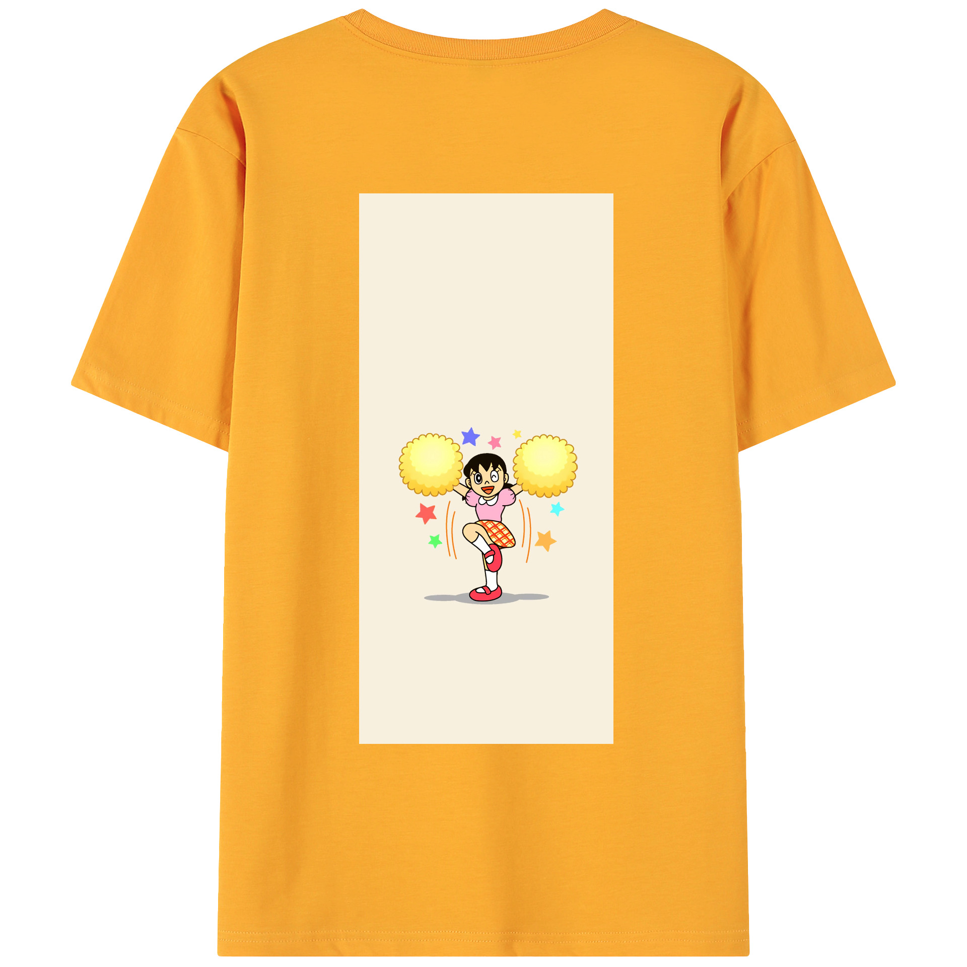 （画像用） ドラえもん みなもと しずか Doraemon Shizuka Minamoto 綿100％ メンズ半袖Tシャツ（バックプリント） 通気性