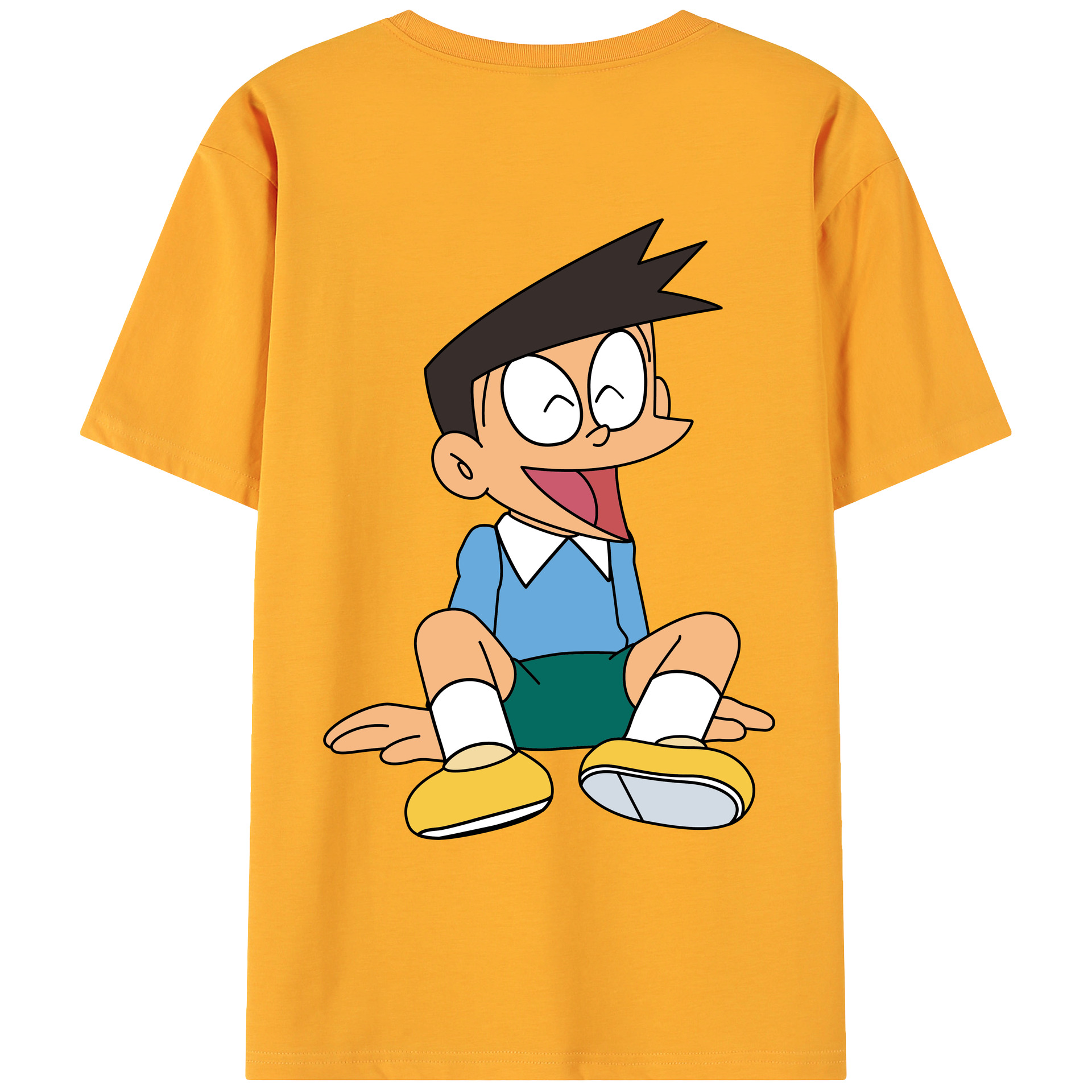 （画像用） ドラえもん 骨川 スネ夫 Doraemon Honekawa Suneo 綿100％ メンズ半袖Tシャツ（バックプリント） 通気性