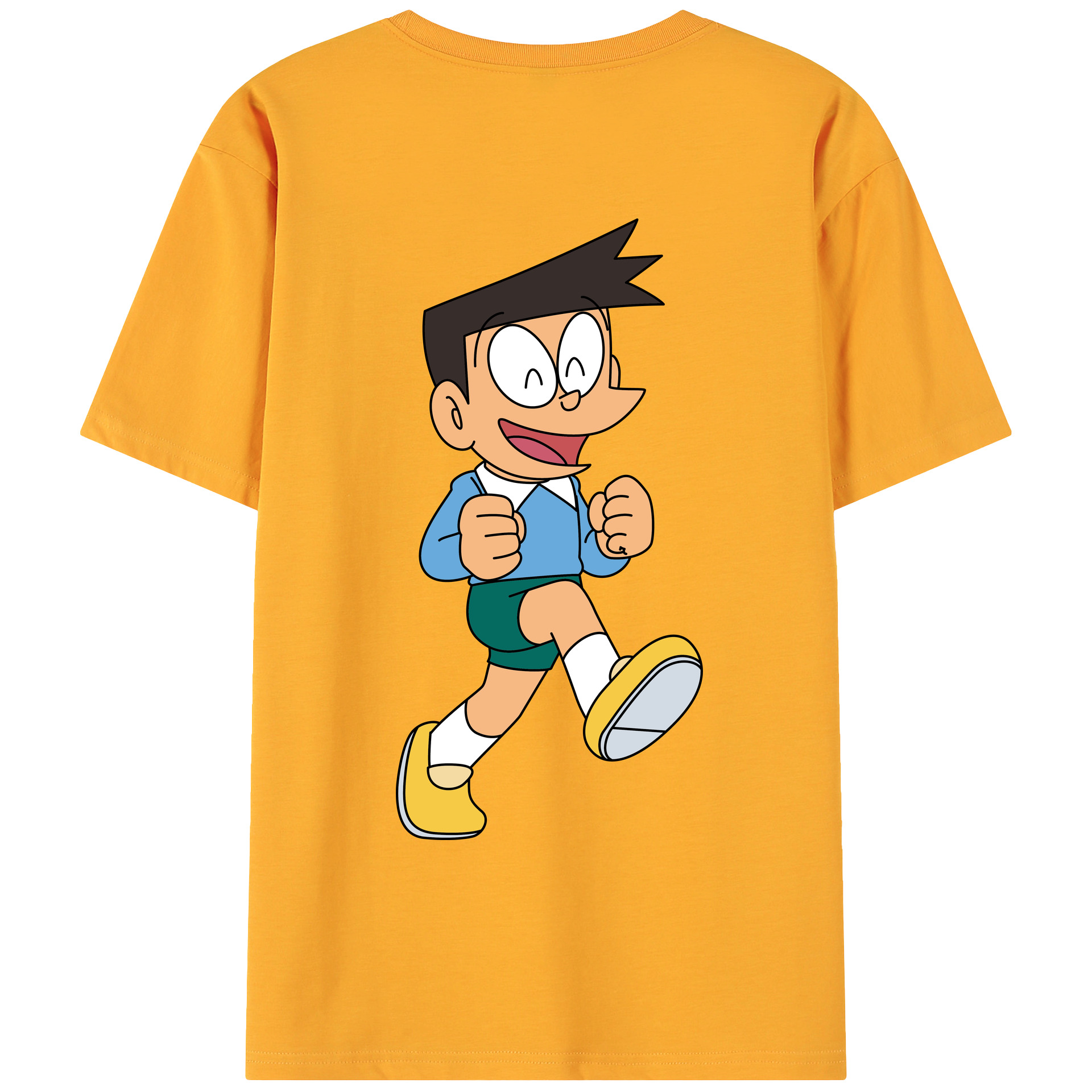 （画像用） ドラえもん 骨川 スネ夫 Doraemon Honekawa Suneo 綿100％ メンズ半袖Tシャツ（バックプリント） 通気性