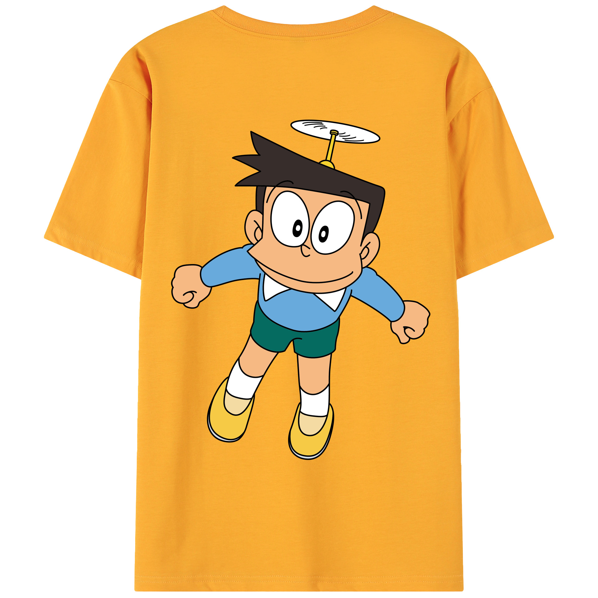 （画像用） ドラえもん 骨川 スネ夫 Doraemon Honekawa Suneo 綿100％ メンズ半袖Tシャツ（バックプリント） 通気性