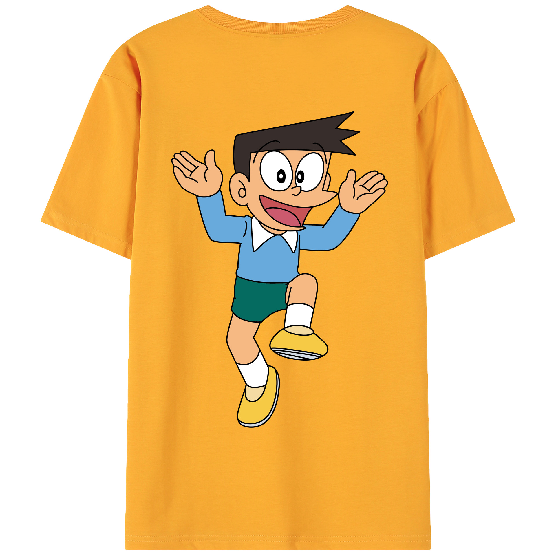 （画像用） ドラえもん 骨川 スネ夫 Doraemon Honekawa Suneo 綿100％ メンズ半袖Tシャツ（バックプリント） 通気性