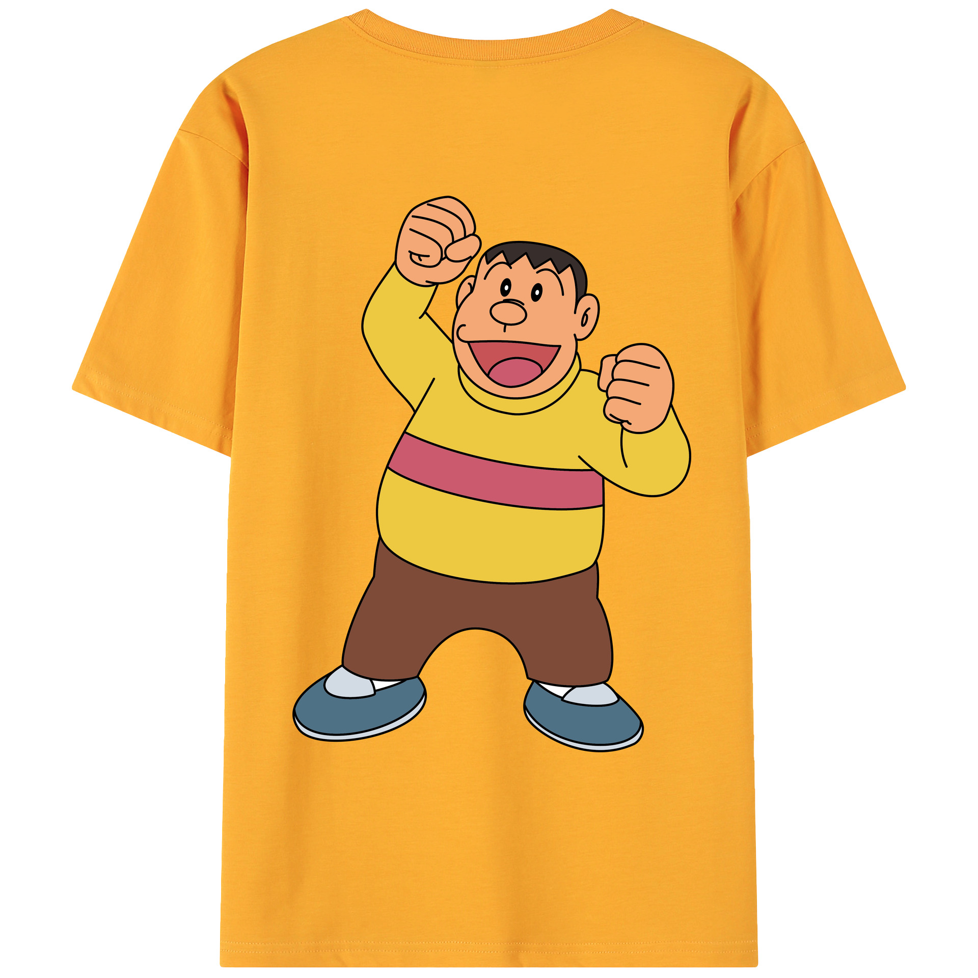 （画像用） ドラえもん 剛田武 Doraemon Gouta Takeshi 綿100％ メンズ半袖Tシャツ（バックプリント） 通気性