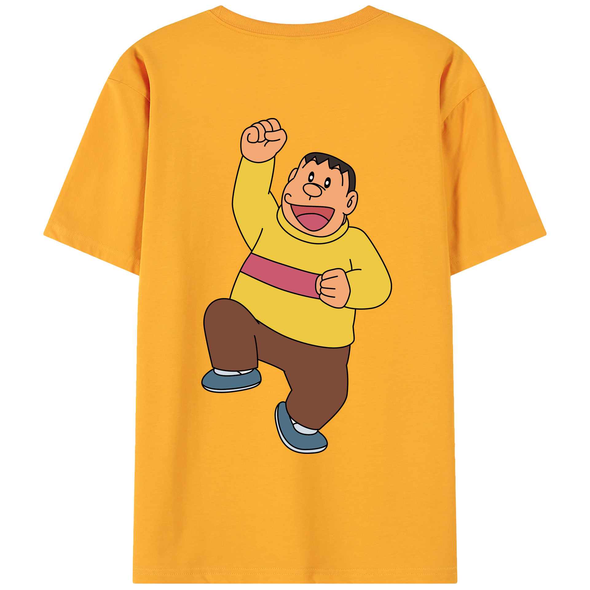 （画像用） ドラえもん 剛田武 Doraemon Gouta Takeshi 綿100％ メンズ半袖Tシャツ（バックプリント） 通気性