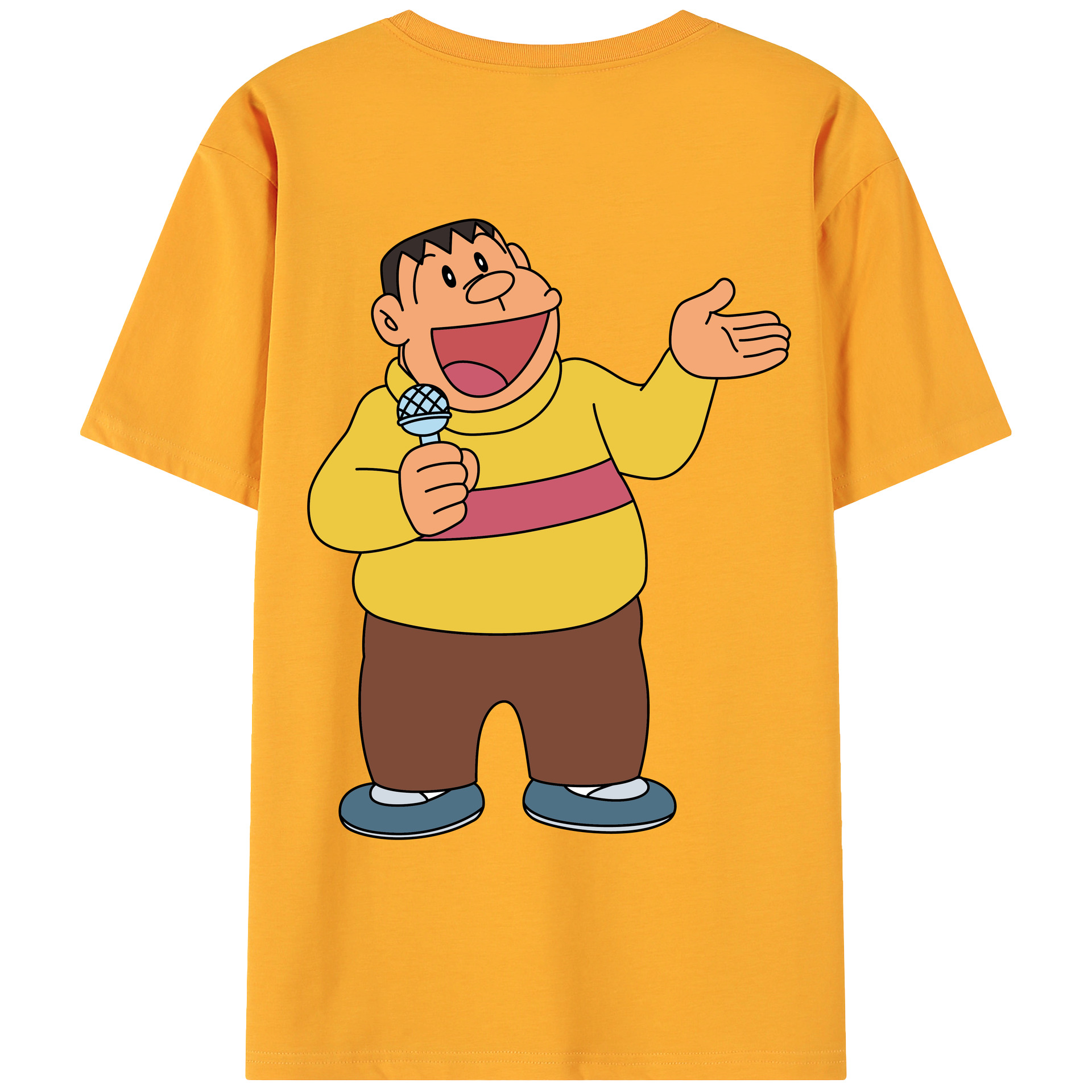 （画像用） ドラえもん 剛田武 Doraemon Gouta Takeshi 綿100％ メンズ半袖Tシャツ（バックプリント） 通気性