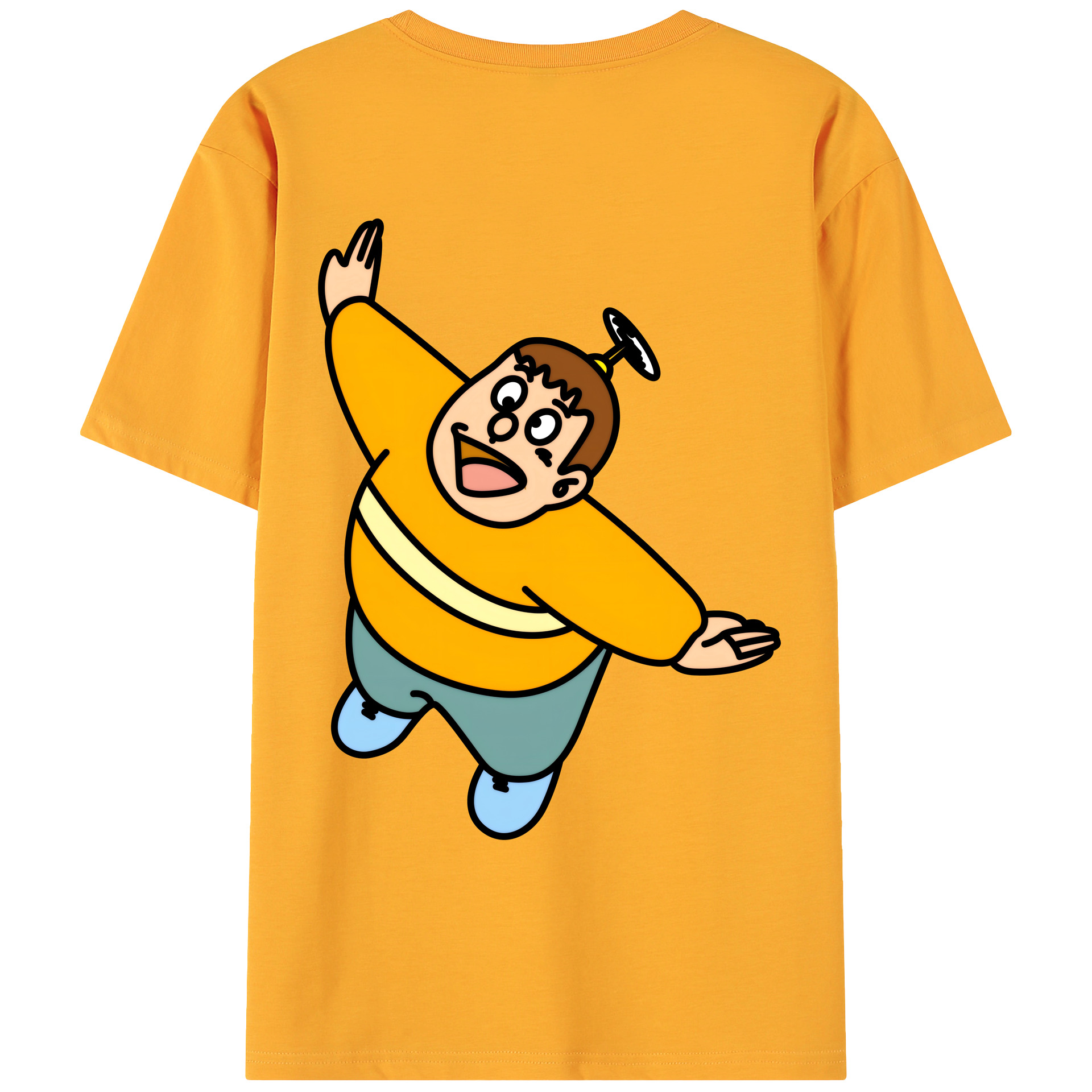 （画像用） ドラえもん 剛田武 Doraemon Gouta Takeshi 綿100％ メンズ半袖Tシャツ（バックプリント） 通気性