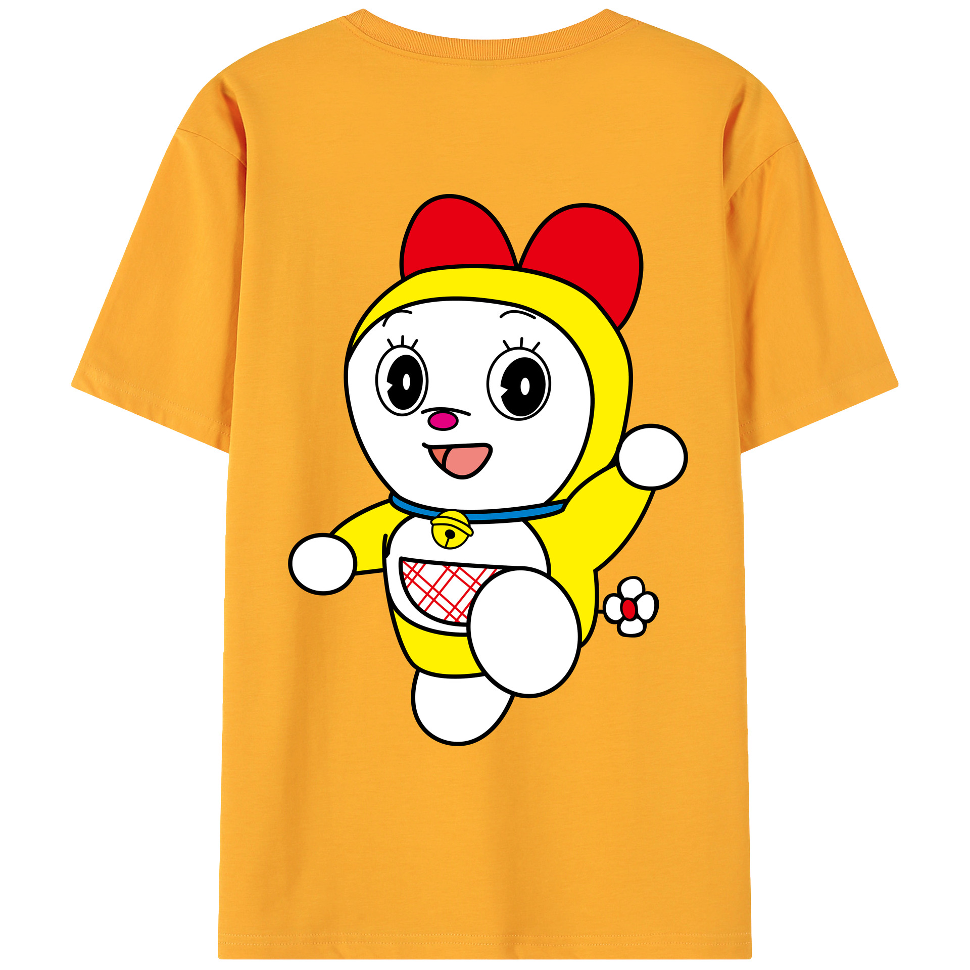 （画像用） ドラえもん ドラミ Doraemon Dorami 綿100％ メンズ半袖Tシャツ（バックプリント） 通気性