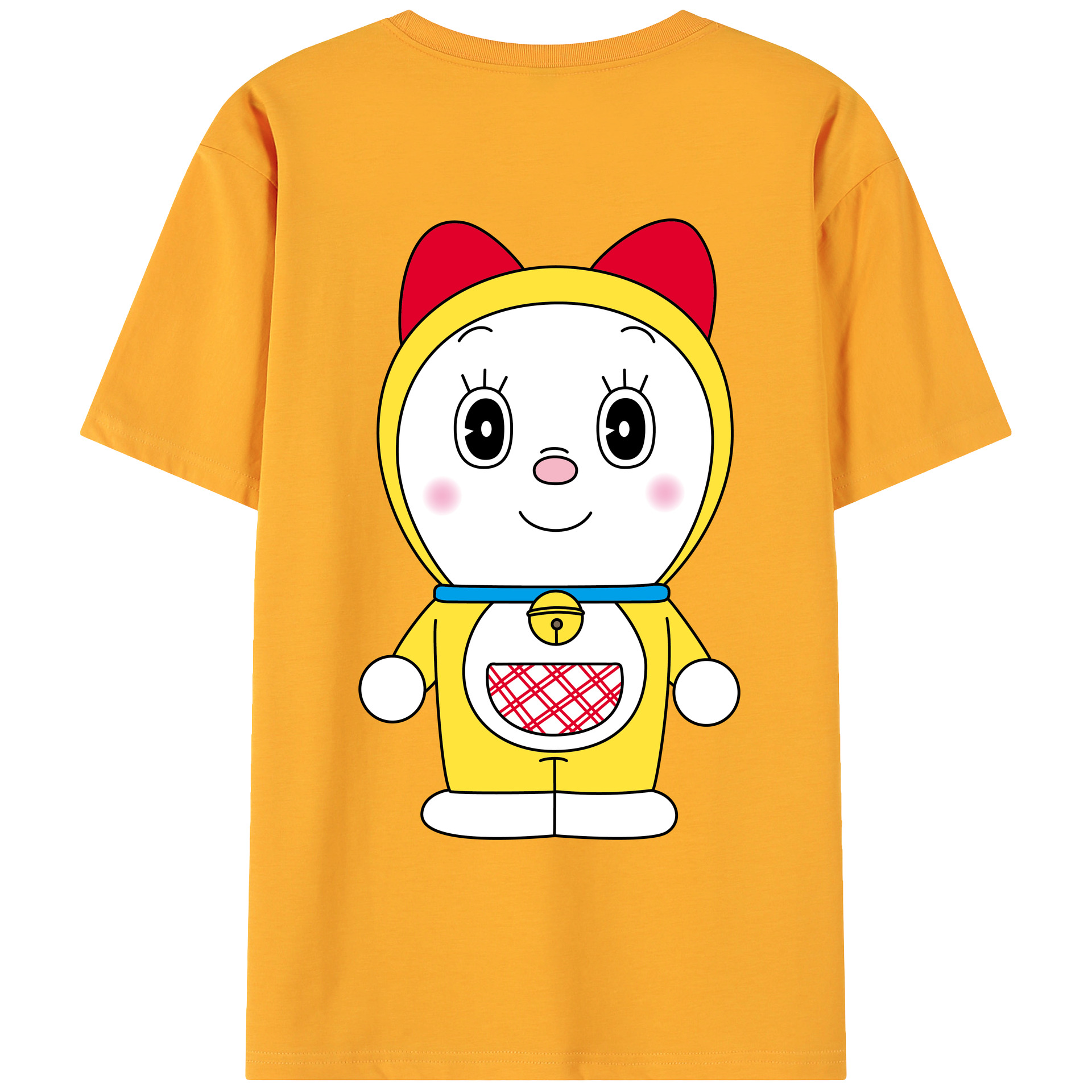 （画像用） ドラえもん ドラミ Doraemon Dorami 綿100％ メンズ半袖Tシャツ（バックプリント） 通気性