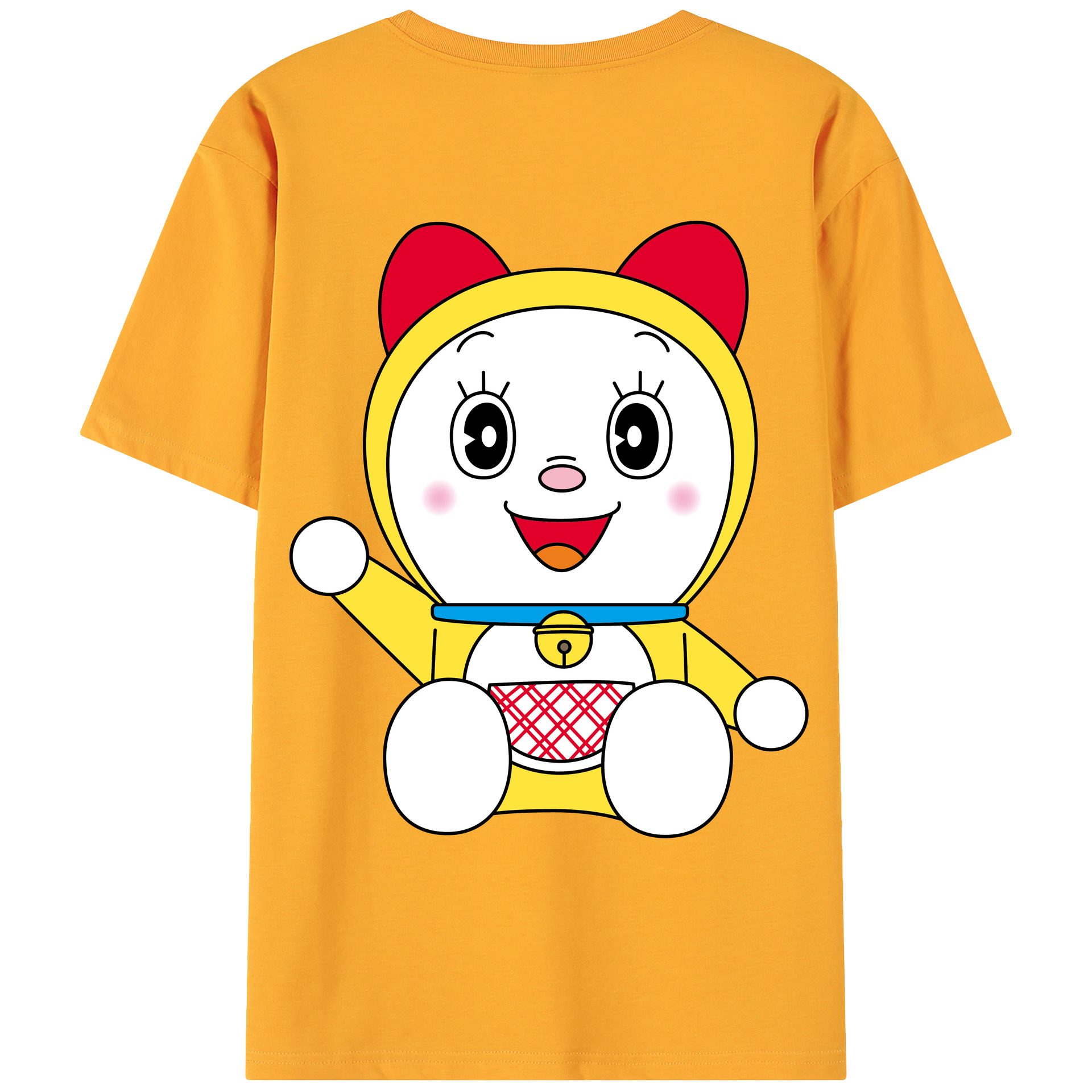 （画像用） ドラえもん ドラミ Doraemon Dorami 綿100％ メンズ半袖Tシャツ（バックプリント） 通気性