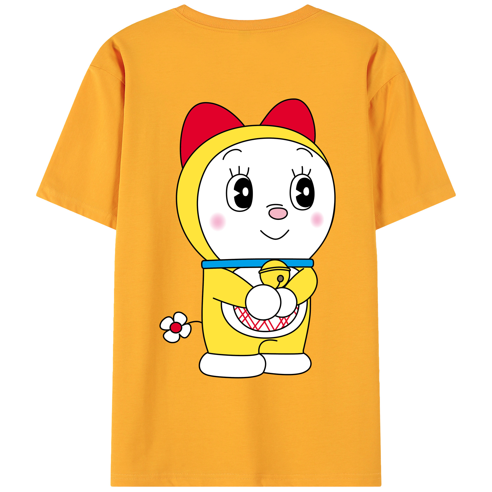（画像用） ドラえもん ドラミ Doraemon Dorami 綿100％ メンズ半袖Tシャツ（バックプリント） 通気性